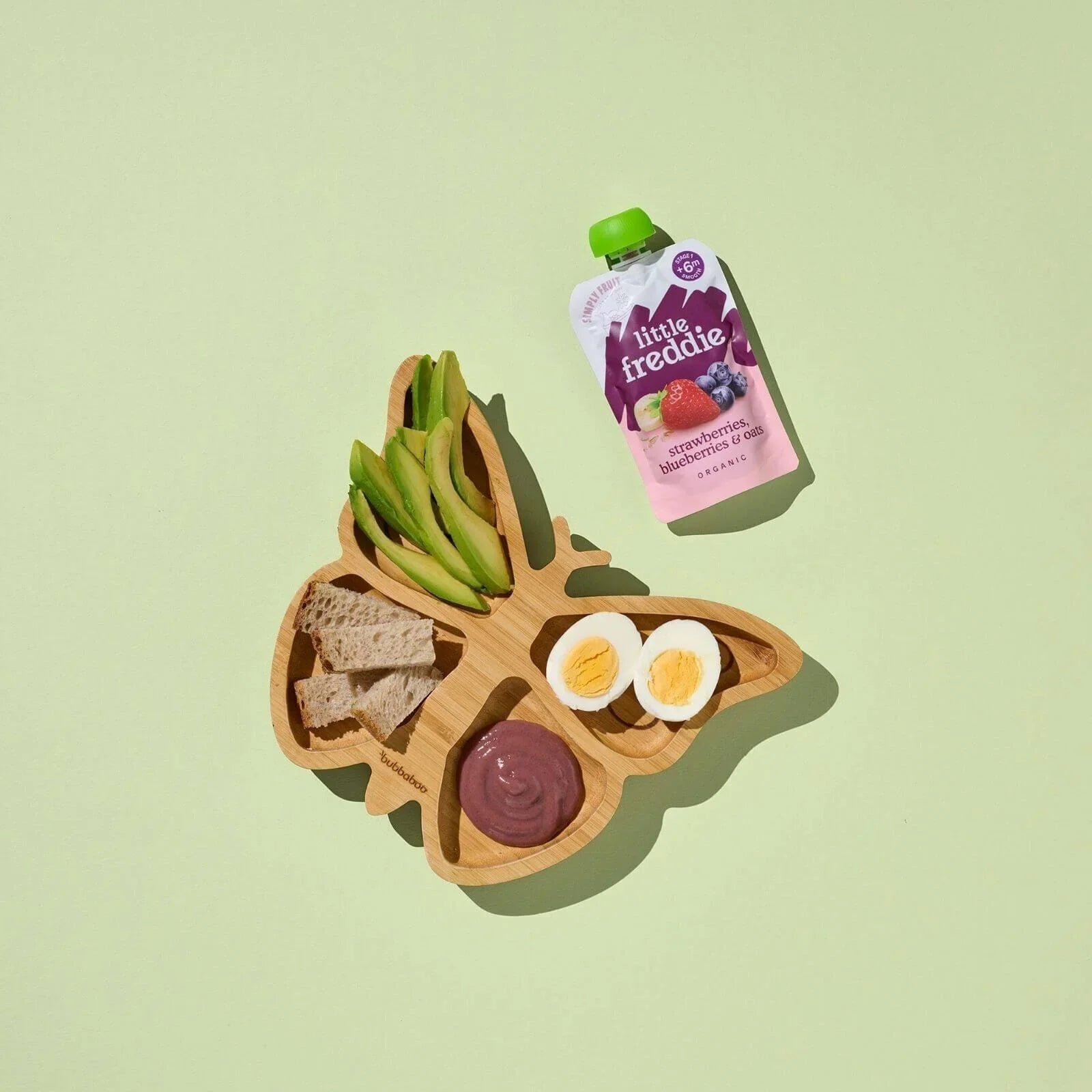 Little Freddie Organic Strawberries Blueberries & Oats Baby Food Pouch 6+ months 100g - mezetto ebebek ebebek