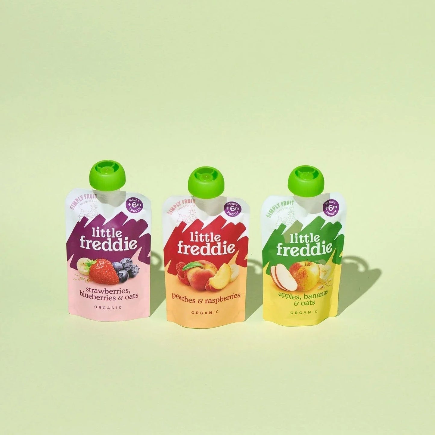 Little Freddie Organic Strawberries Blueberries & Oats Baby Food Pouch 6+ months 100g - mezetto ebebek ebebek