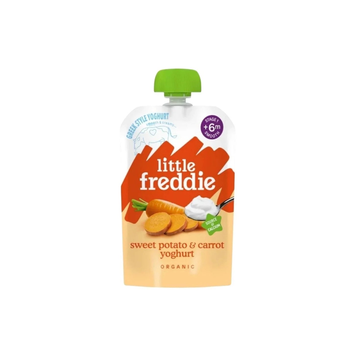 Little Freddie Organic Sweet Potato & Carrot Yoghurt Baby Food Pouch 6+ months 100g - mezetto ebebek ebebek