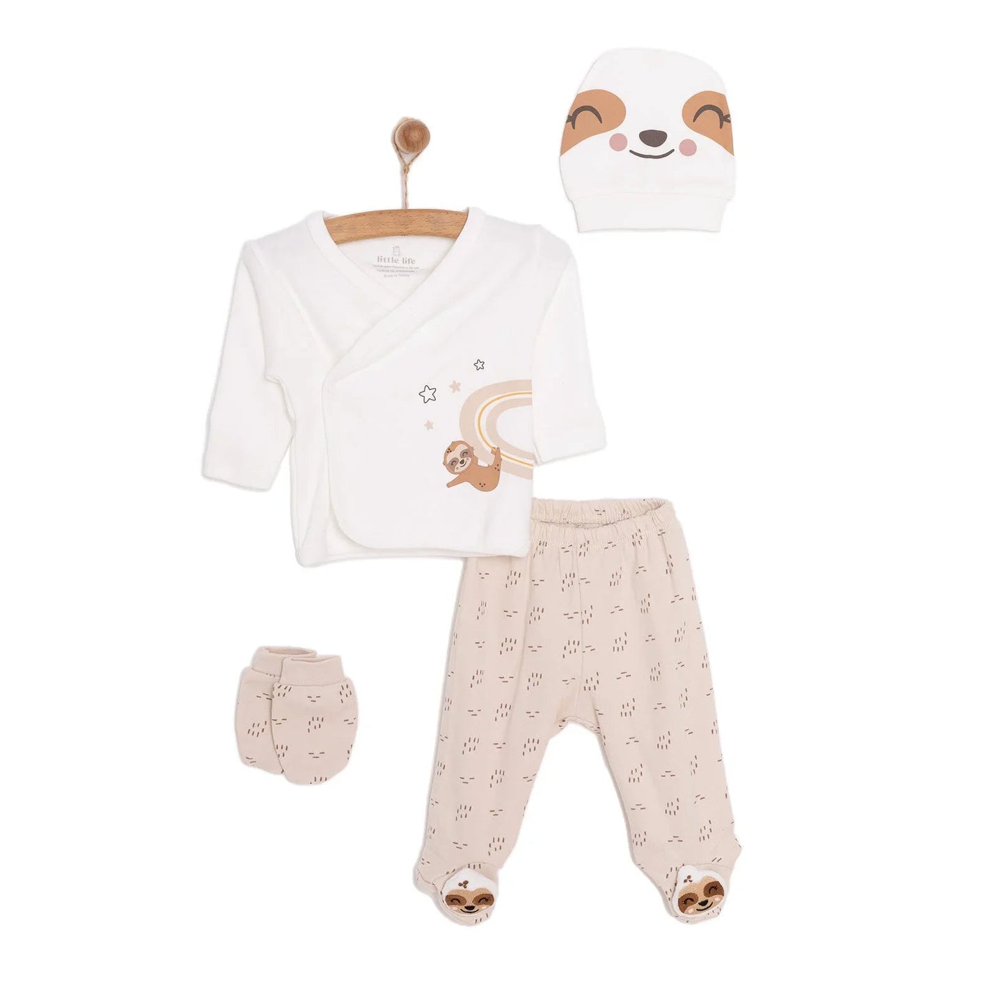 Little Life Baby Boy Newborn 5 Pcs Starter Set - Light Brown - mezetto ebebek ebebek