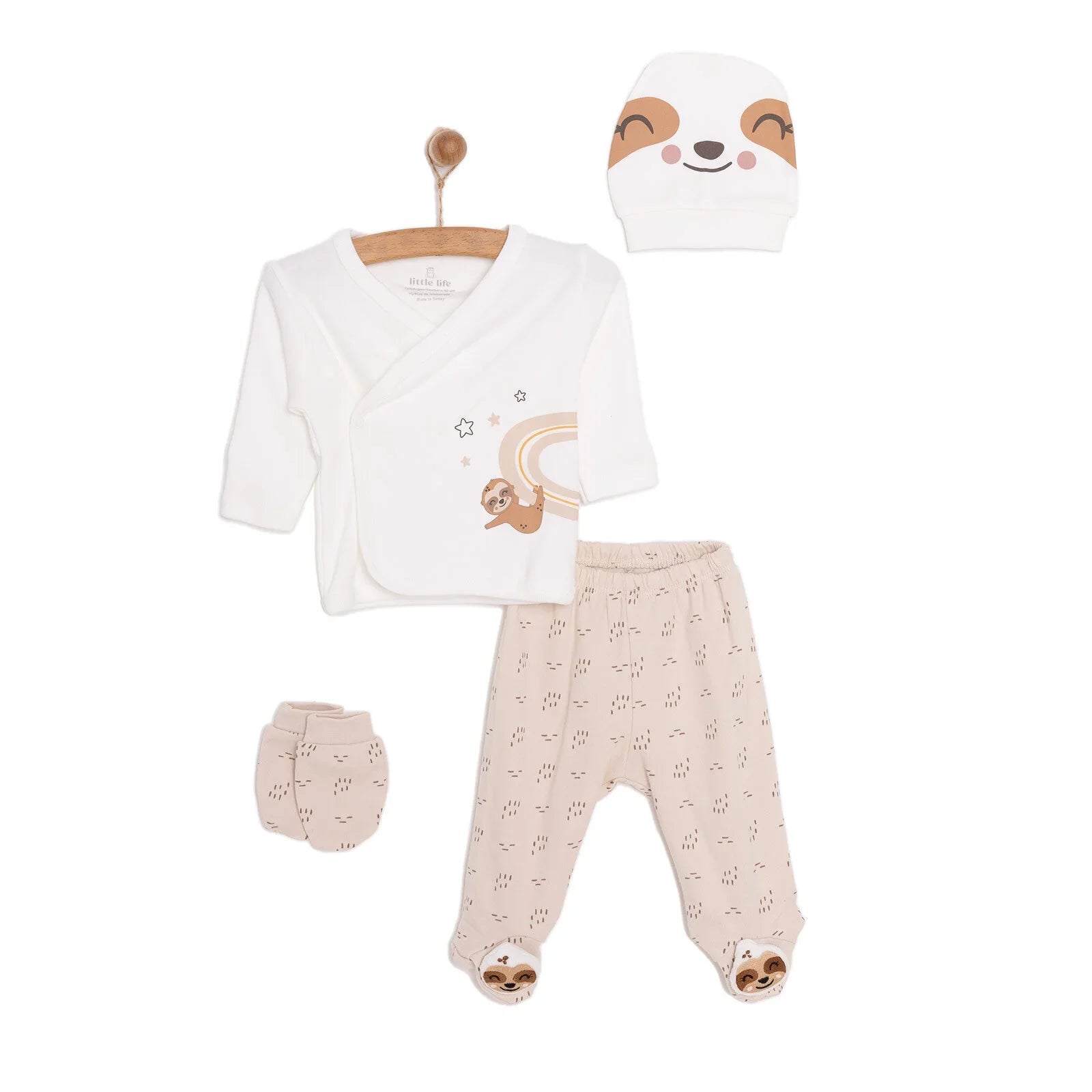 Little Life Baby Boy Newborn 5 Pcs Starter Set - Light Brown - mezetto ebebek ebebek
