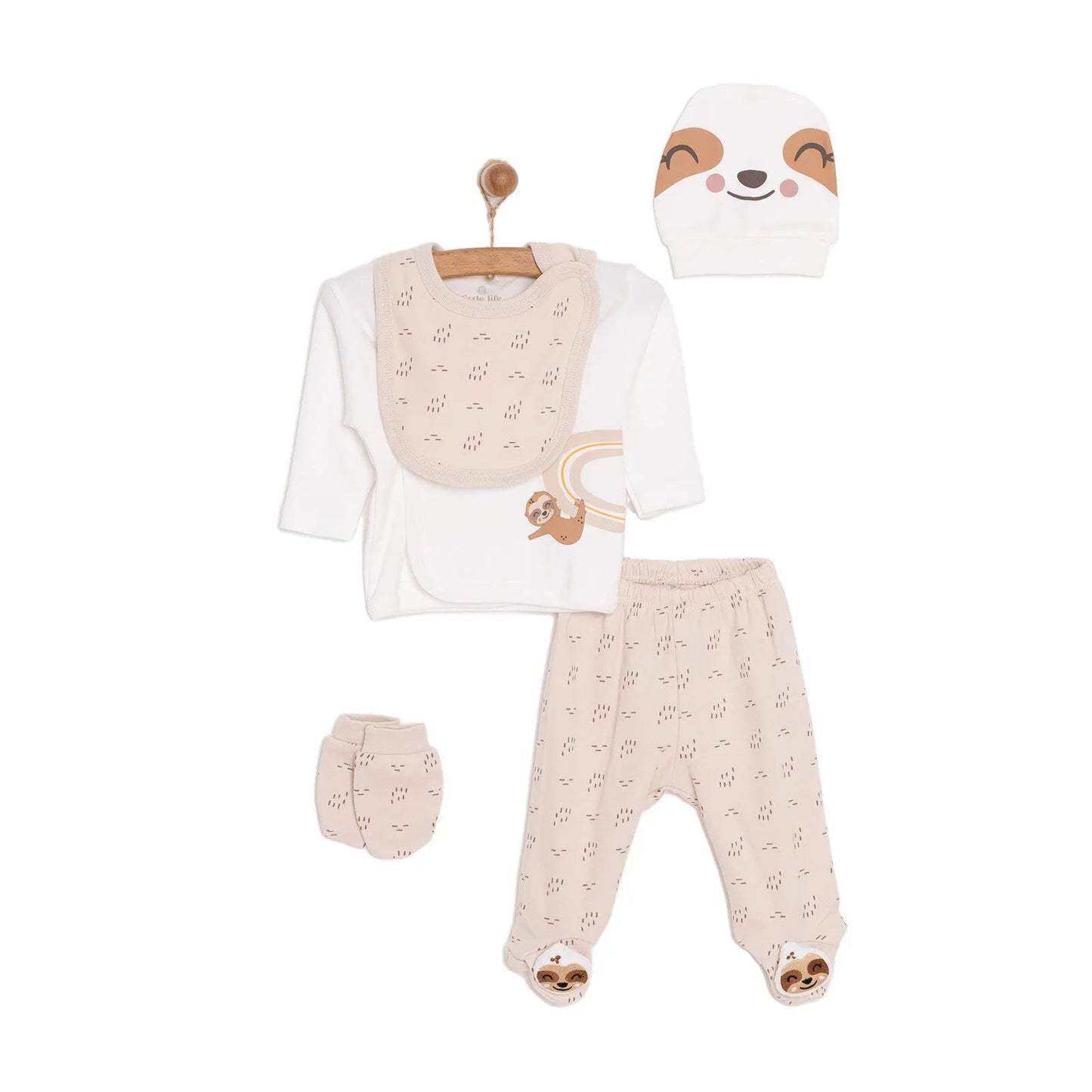 Little Life Baby Boy Newborn 5 Pcs Starter Set - Light Brown - mezetto ebebek ebebek