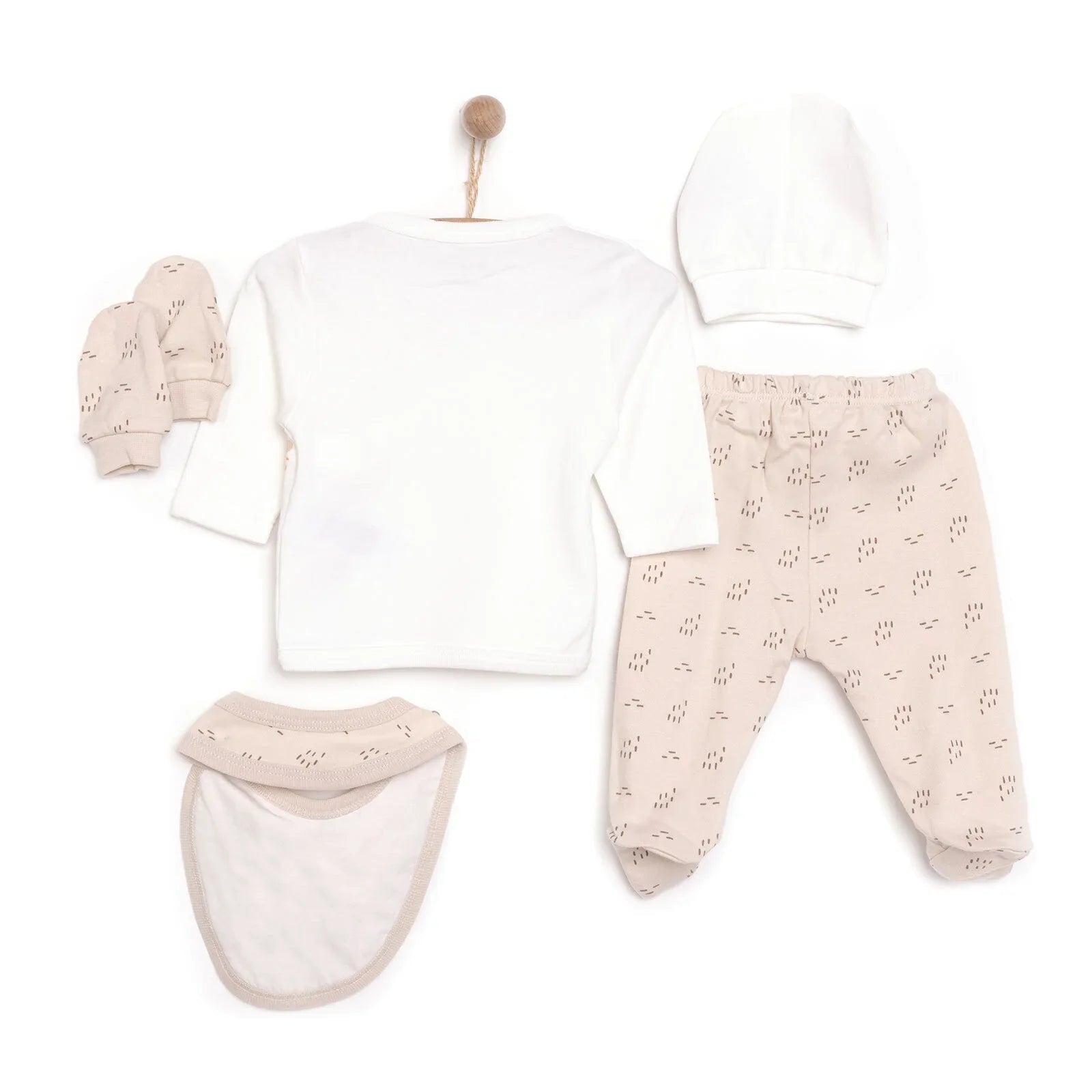 Little Life Boy 5 Piece Newborn Set - Light Brown - mezetto ebebek ebebek
