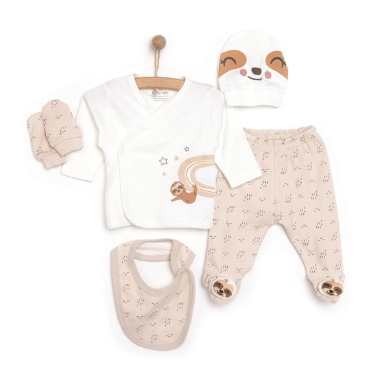 Little Life Boy 5 Piece Newborn Set - Light Brown - mezetto ebebek ebebek