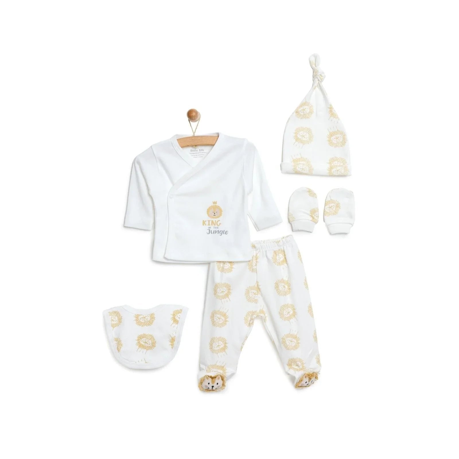 Little Life Boy Newborn Starter Set 5 pcs - Ecru - mezetto ebebek ebebek