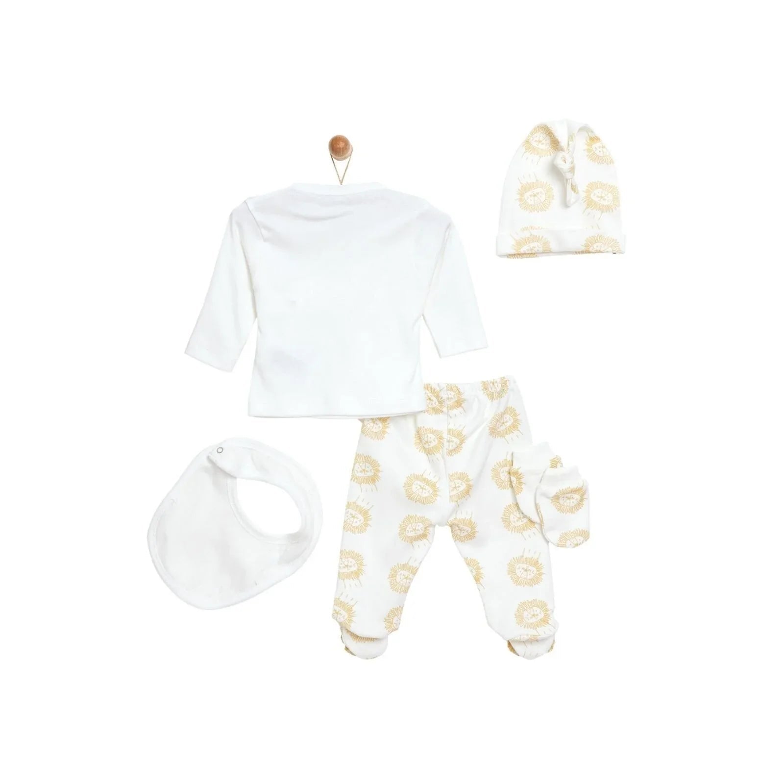Little Life Boy Newborn Starter Set 5 pcs - Ecru - mezetto ebebek ebebek