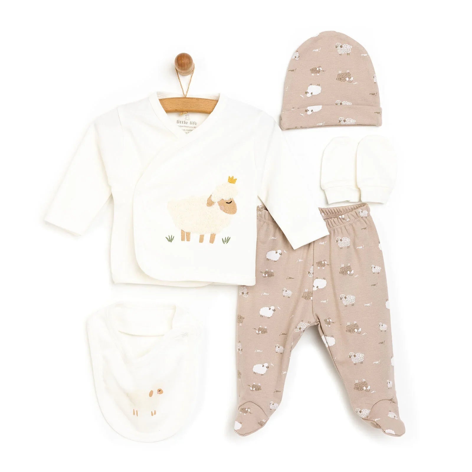 Little Life Newborn 5 Pcs Newborn Starter Set - Light Brown - mezetto ebebek ebebek