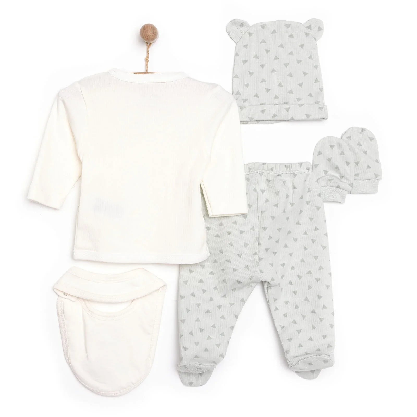 Little Life Unisex 5 Piece Newborn Set - Ecru - mezetto ebebek ebebek
