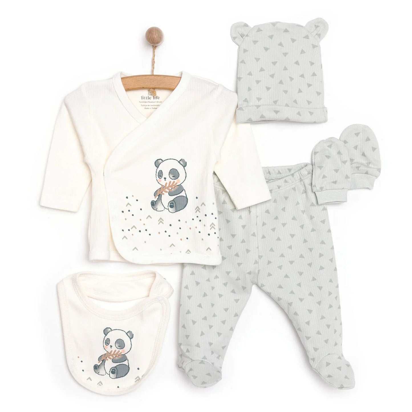 Little Life Unisex 5 Piece Newborn Set - Ecru - mezetto ebebek ebebek