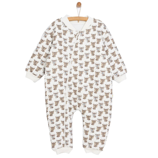 Little Plane Sleepsuit Baby Boy - Ecru - mezetto ebebek ebebek