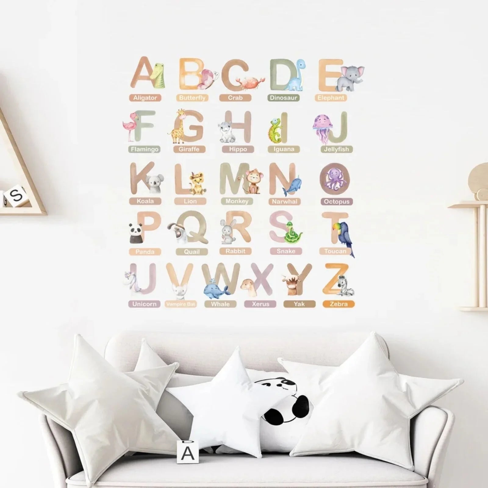 Live Vida Alphabet Wall Stickers with Animal Figures 26 pcs - mezetto ebebek ebebek