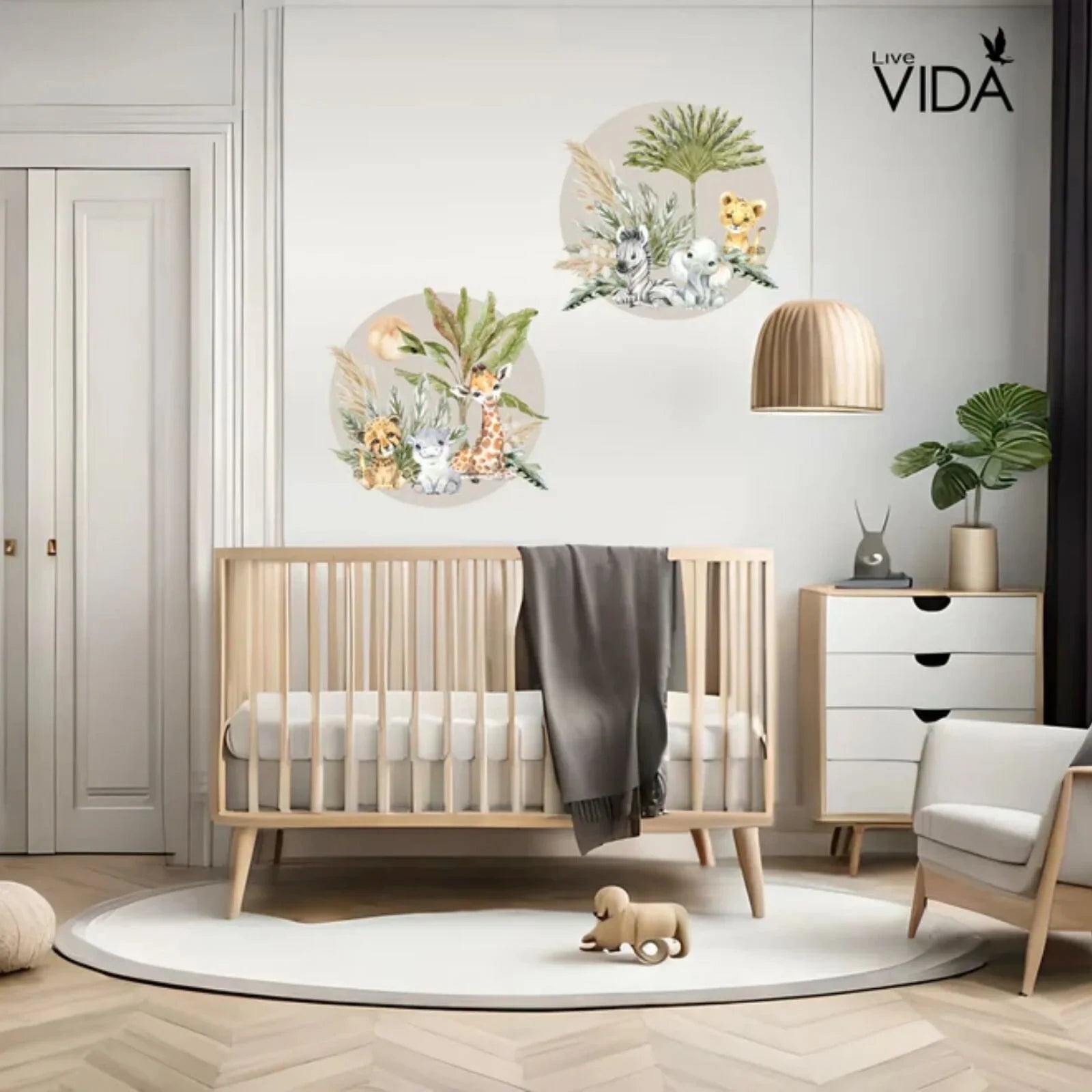 Live Vida Baby Safari Circle Wall Sticker 2 pcs - mezetto ebebek ebebek