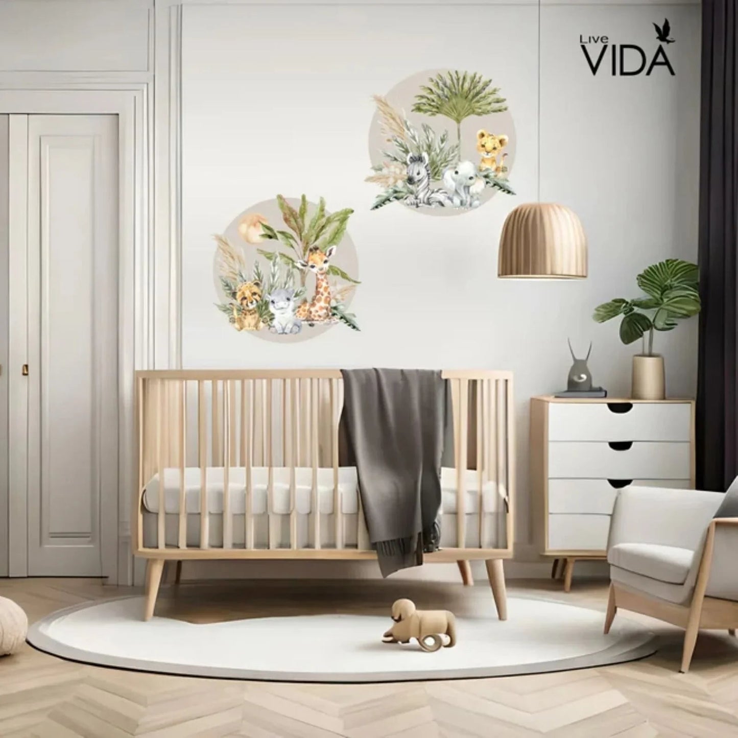 Live Vida Baby Safari Circle Wall Sticker 2 pcs - mezetto ebebek ebebek