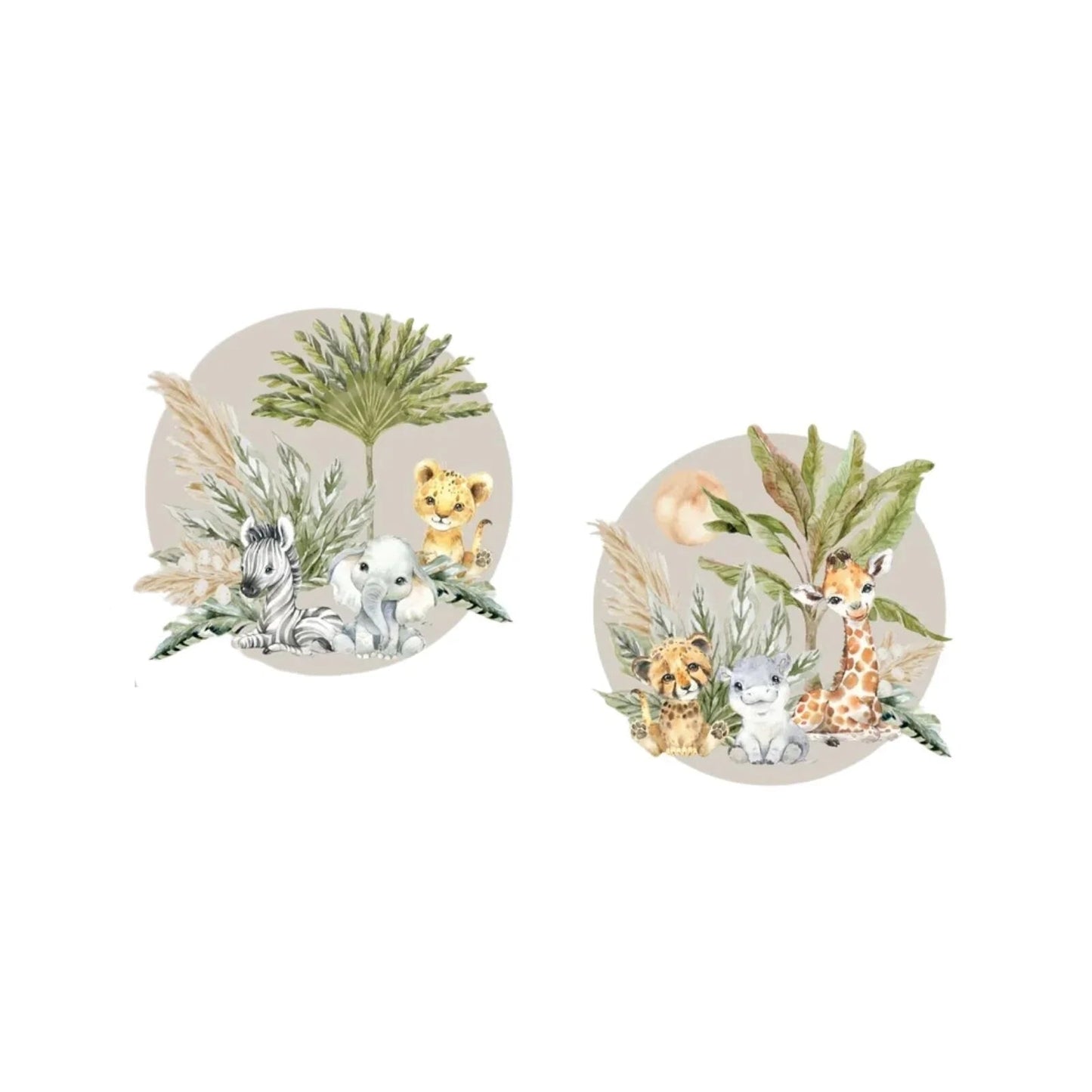 Live Vida Baby Safari Circle Wall Sticker 2 pcs - mezetto ebebek ebebek