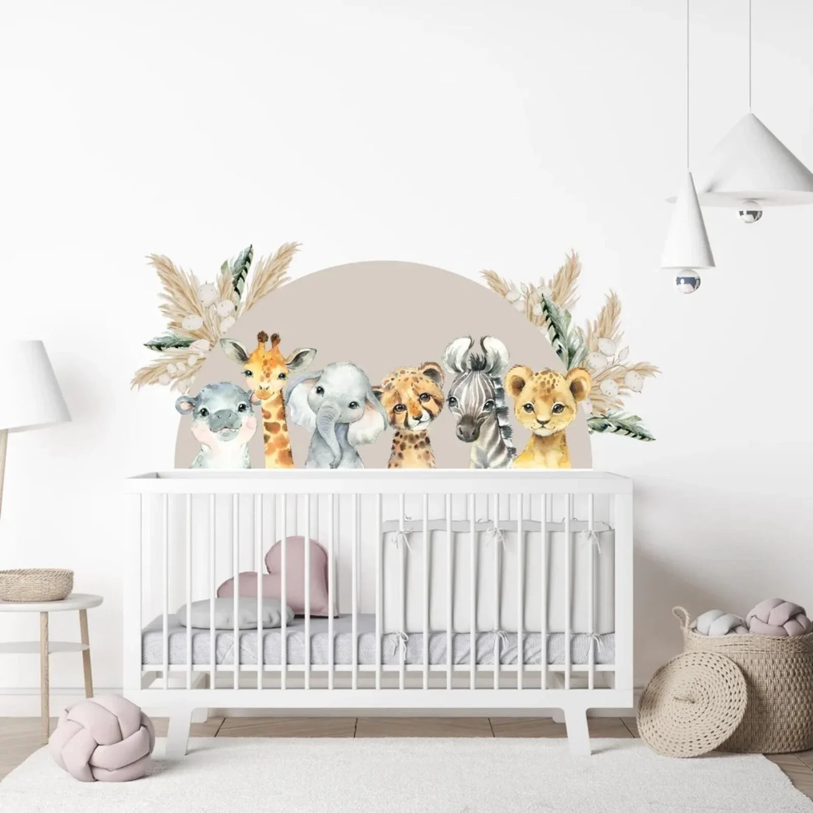 Live Vida Baby Safari Semi - Circle Large Wall Sticker - mezetto ebebek ebebek