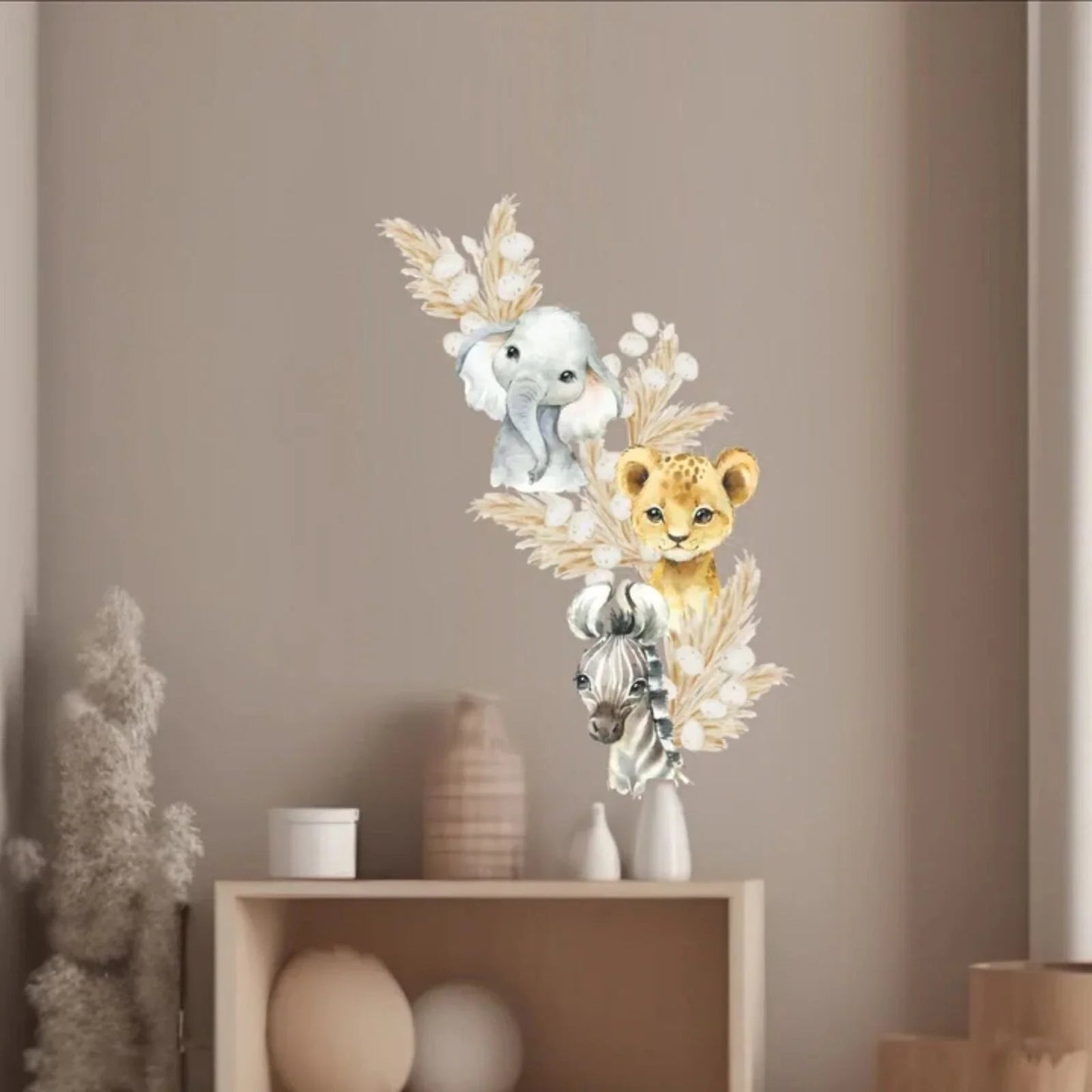 Live Vida Baby Safari Wall Sticker Elephant & Lion & Zebra 3 pcs - mezetto ebebek ebebek