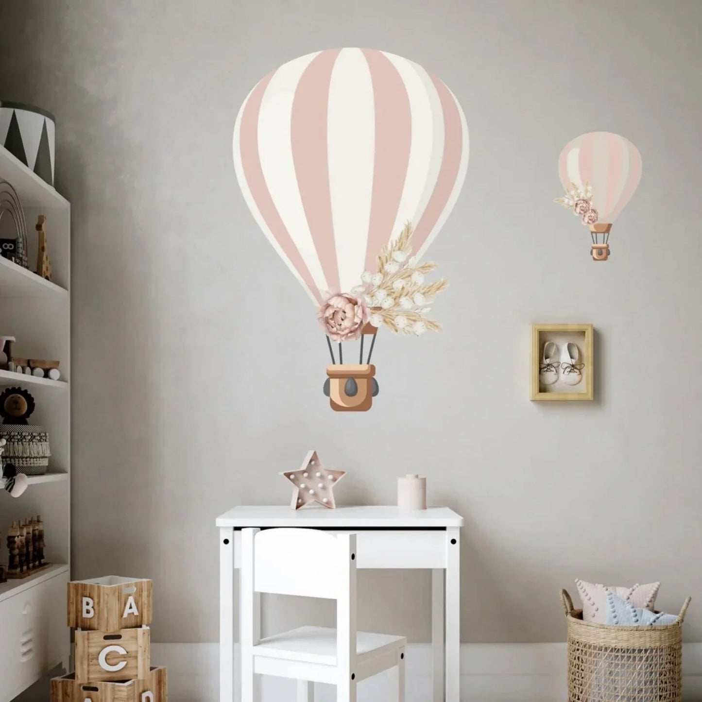 Live Vida Floral Hot Air Balloon Wall Stickers - mezetto ebebek ebebek