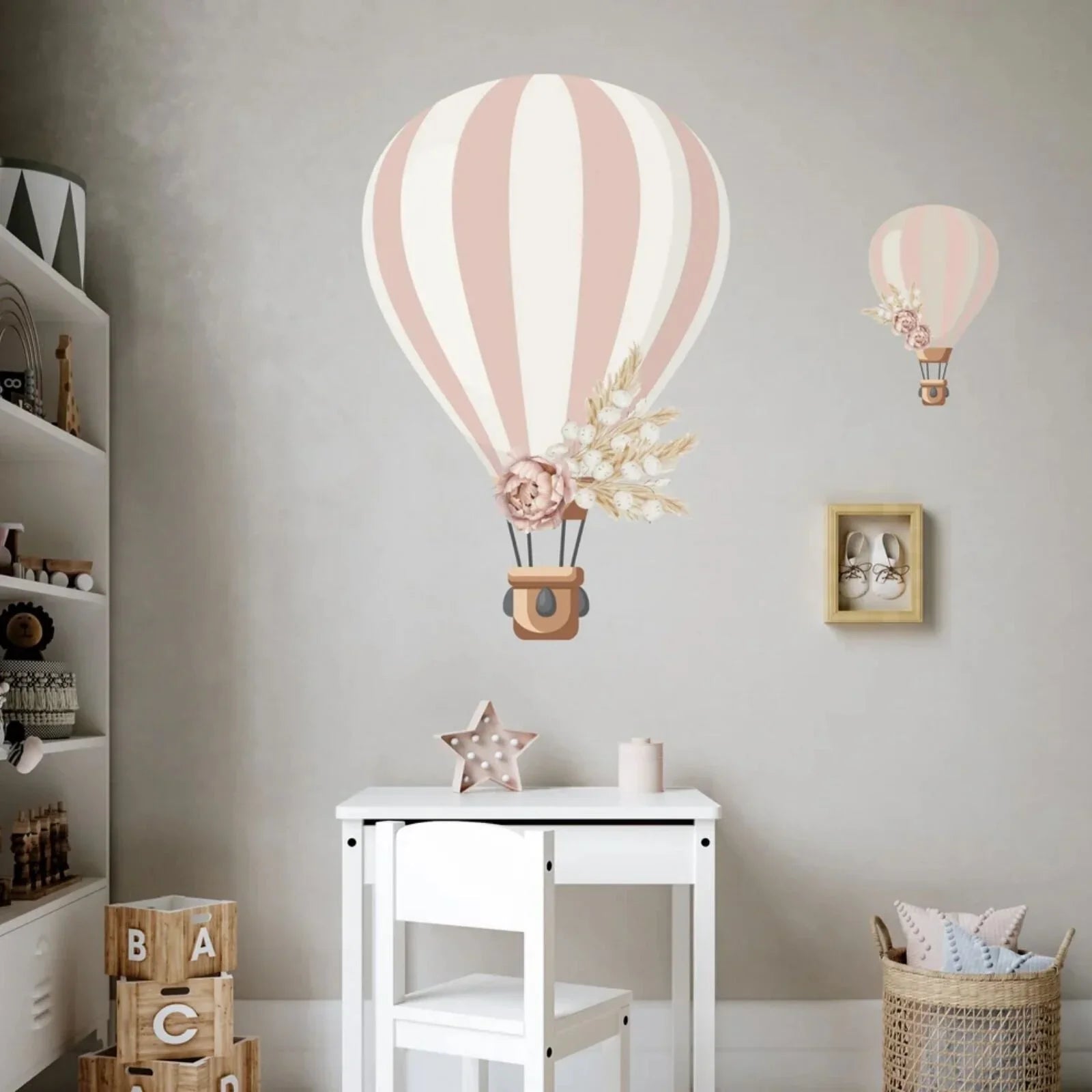 Live Vida Floral Hot Air Balloon Wall Stickers - mezetto ebebek ebebek