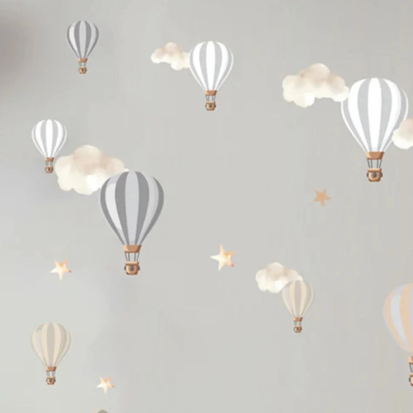 Live Vida Hot Air Balloons Wall Stickers A5 - Neutral - mezetto ebebek ebebek