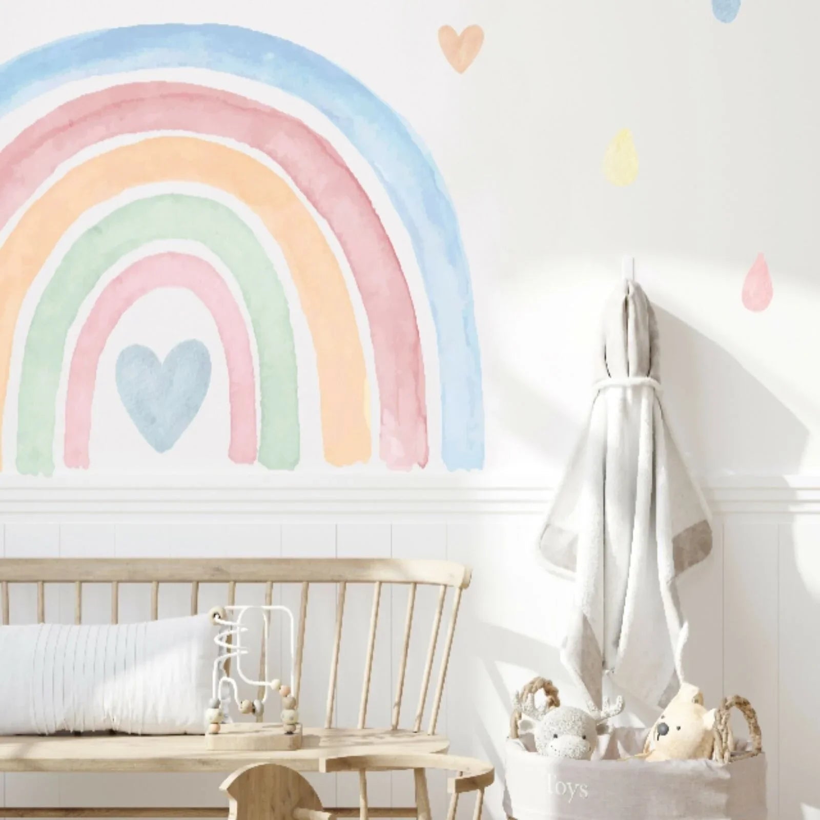 Live Vida Rainbow & Raindrops Wall Stickers - mezetto ebebek ebebek