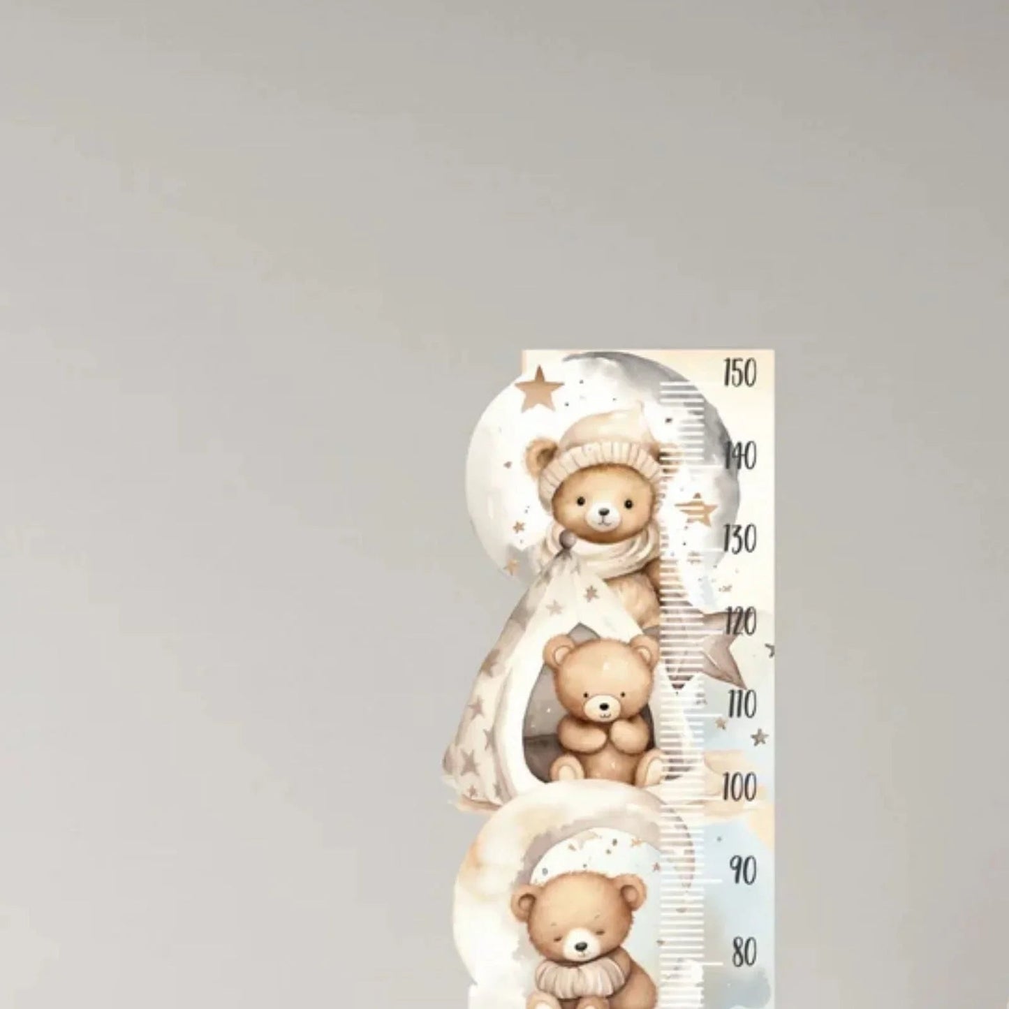 Live Vida Sleeping Bear Height Chart Sticker - mezetto ebebek ebebek