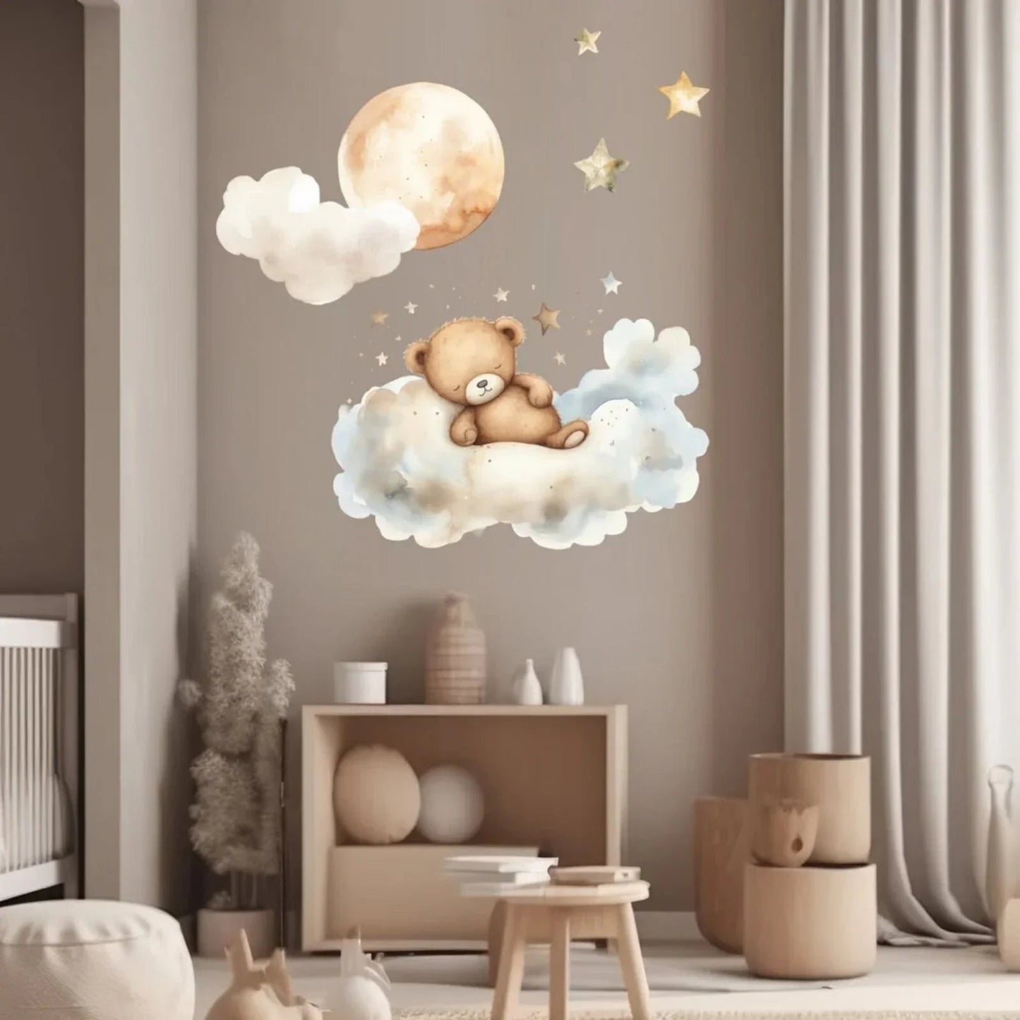 Live Vida Sleeping Bear Large Wall Art Sticker - mezetto ebebek ebebek