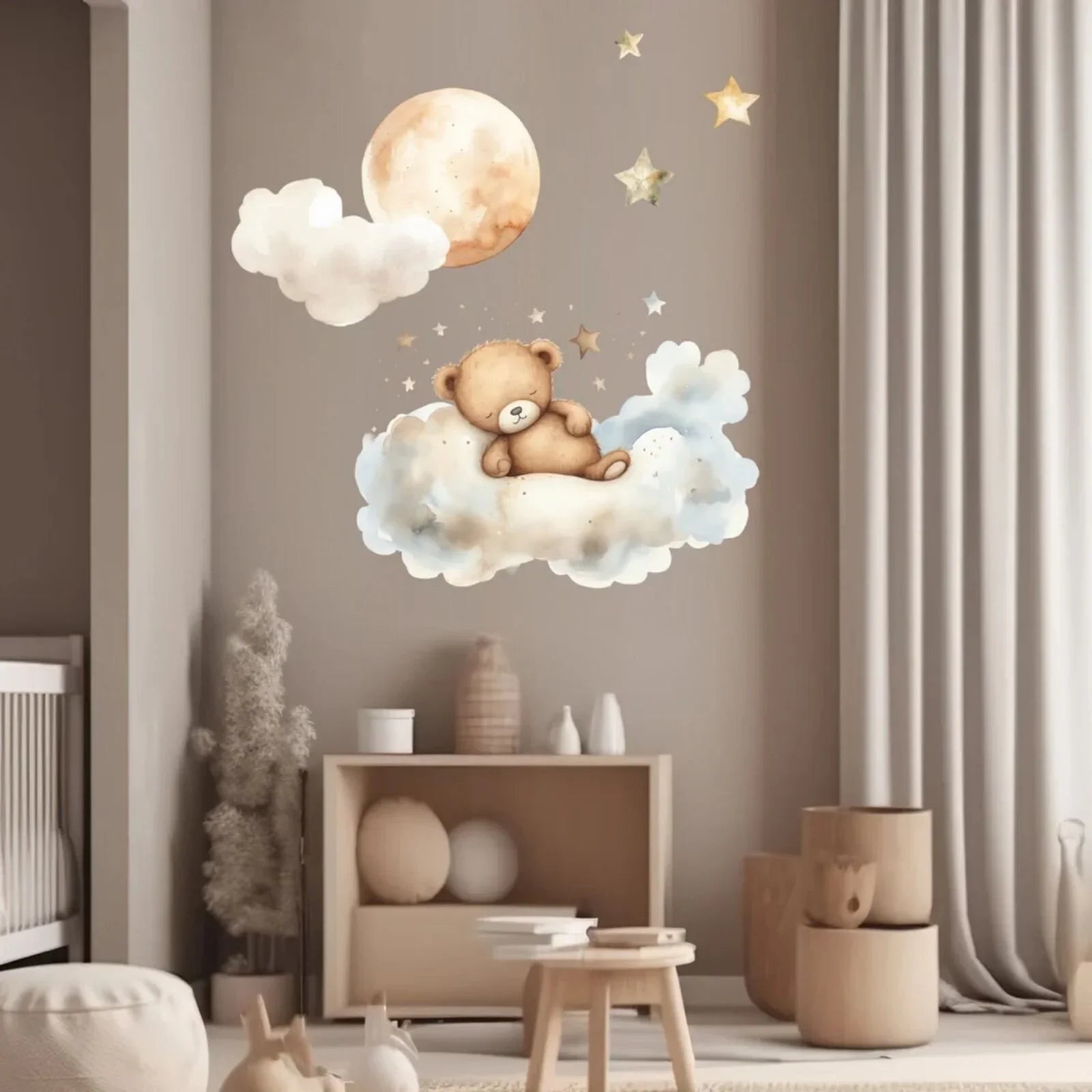 Live Vida Sleeping Bear Large Wall Art Sticker - mezetto ebebek ebebek