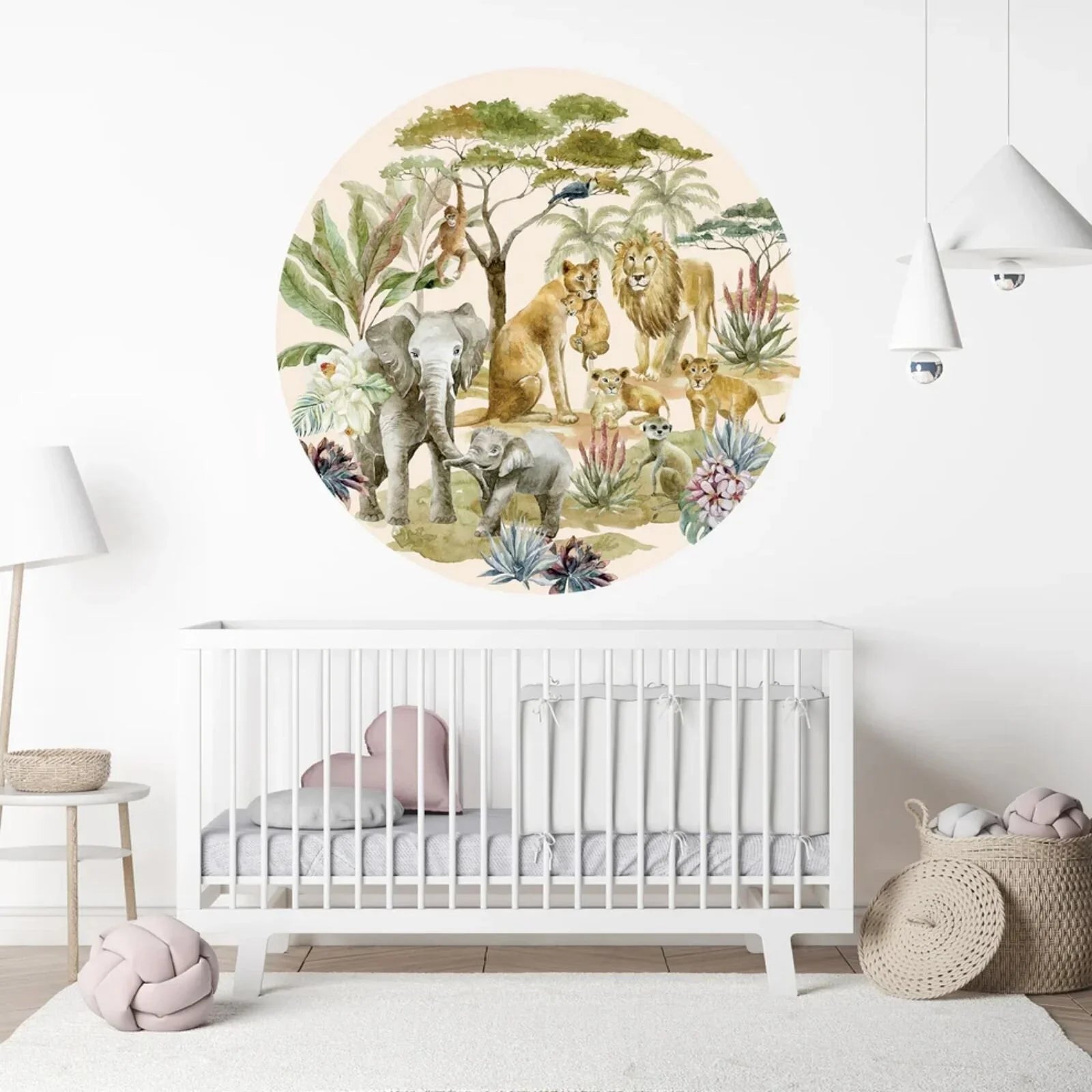Live Vida Tropical Safari Circle Wall Sticker - mezetto ebebek ebebek