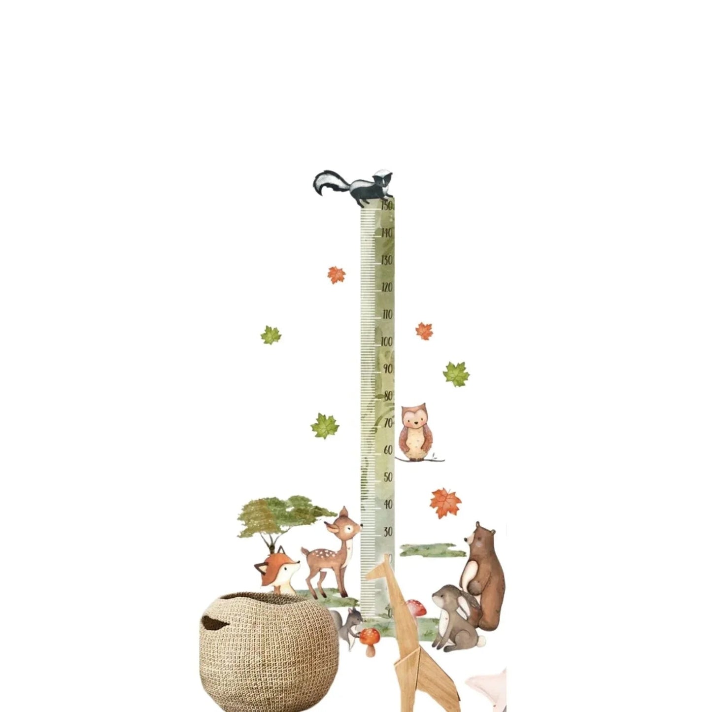 Live Vida Woodland Height Chart Sticker - mezetto ebebek ebebek