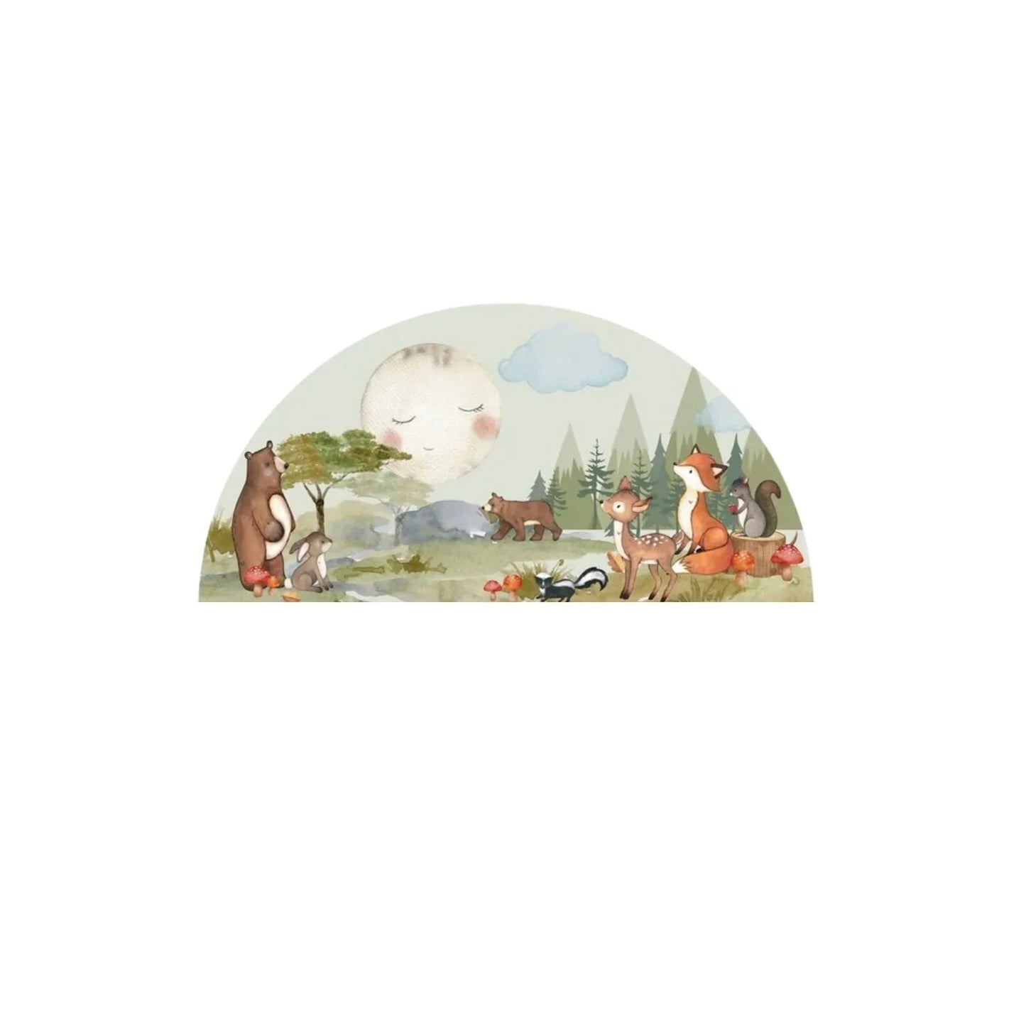 Live Vida Woodland Semi - Circle Wall Sticker - mezetto ebebek ebebek