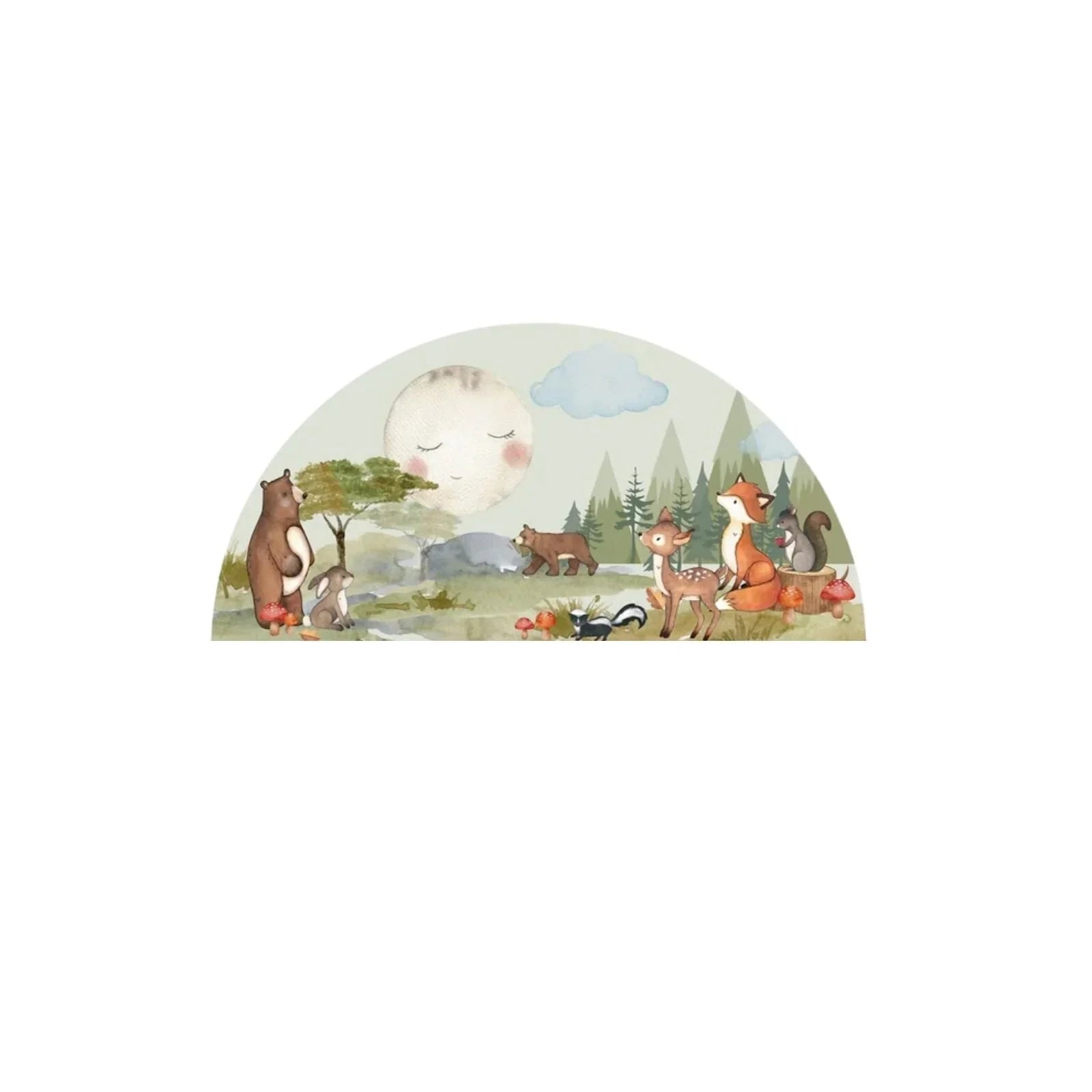 Live Vida Woodland Semi - Circle Wall Sticker - mezetto ebebek ebebek