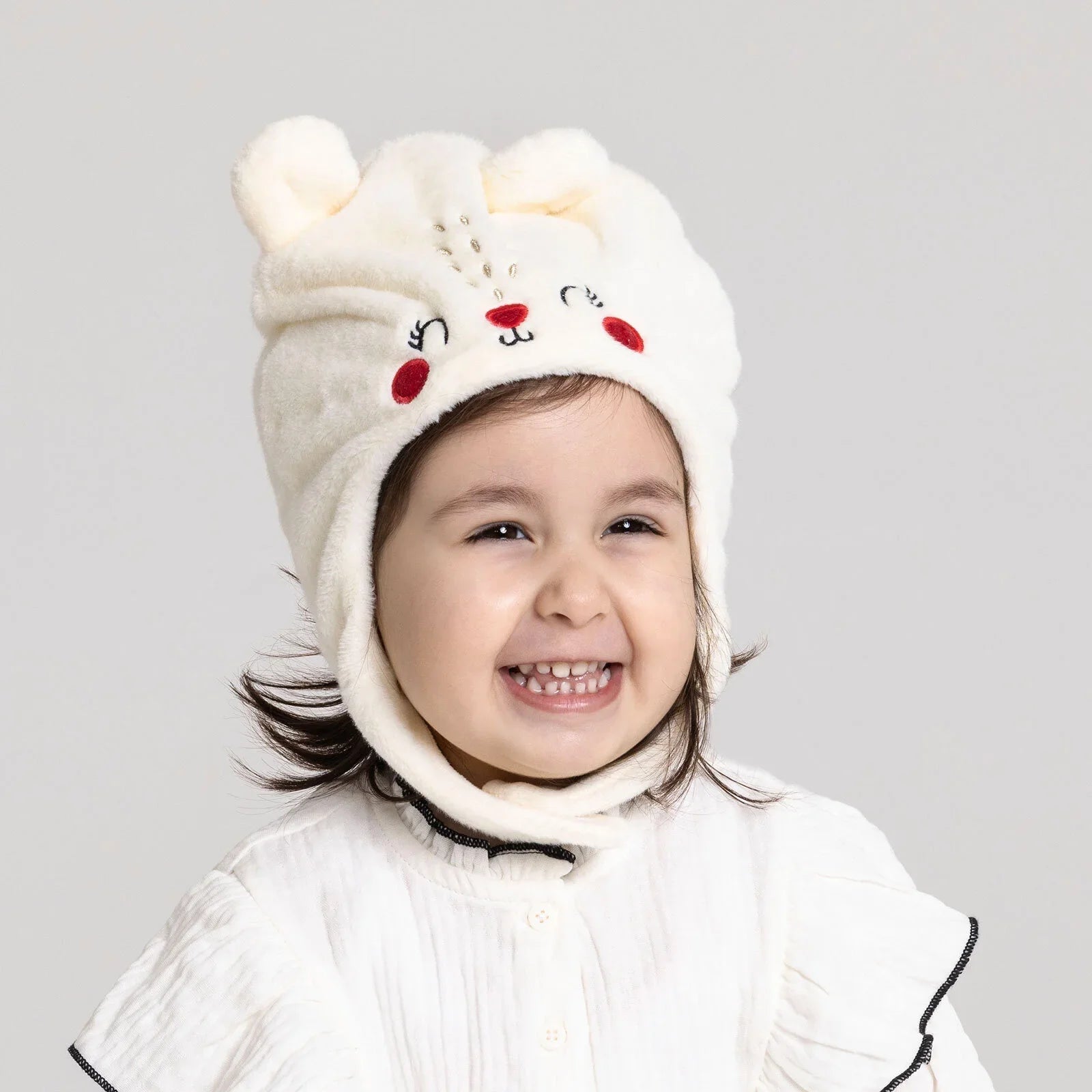 Luess Girl Beanie - Ecru - mezetto ebebek ebebek