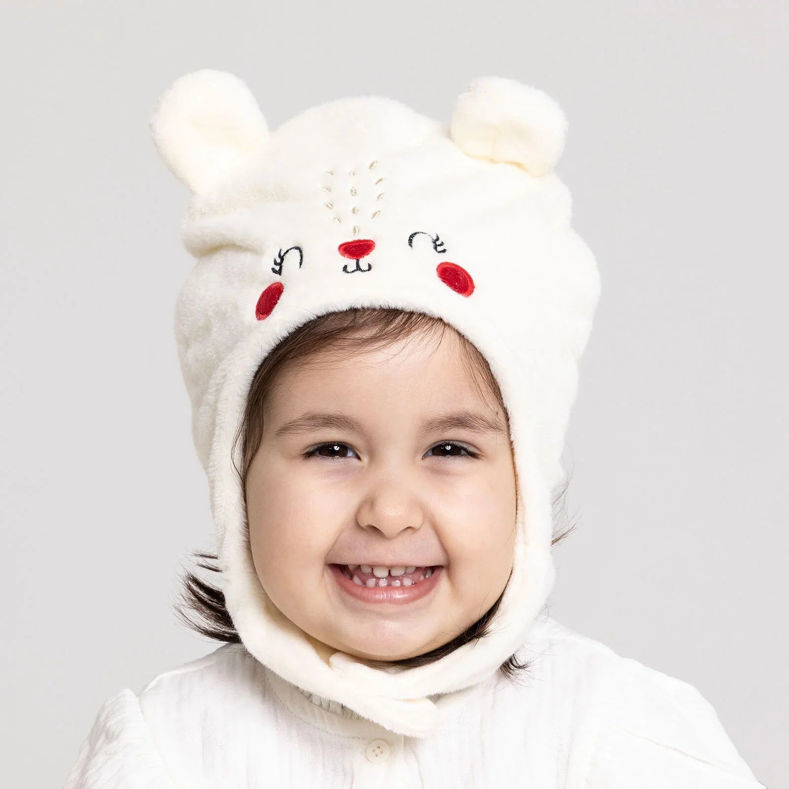 Luess Girl Beanie - Ecru - mezetto ebebek ebebek