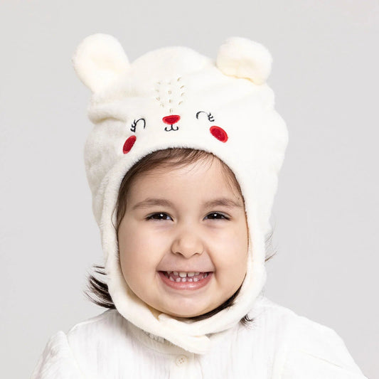 Luess Girl Beanie - Ecru - mezetto ebebek ebebek