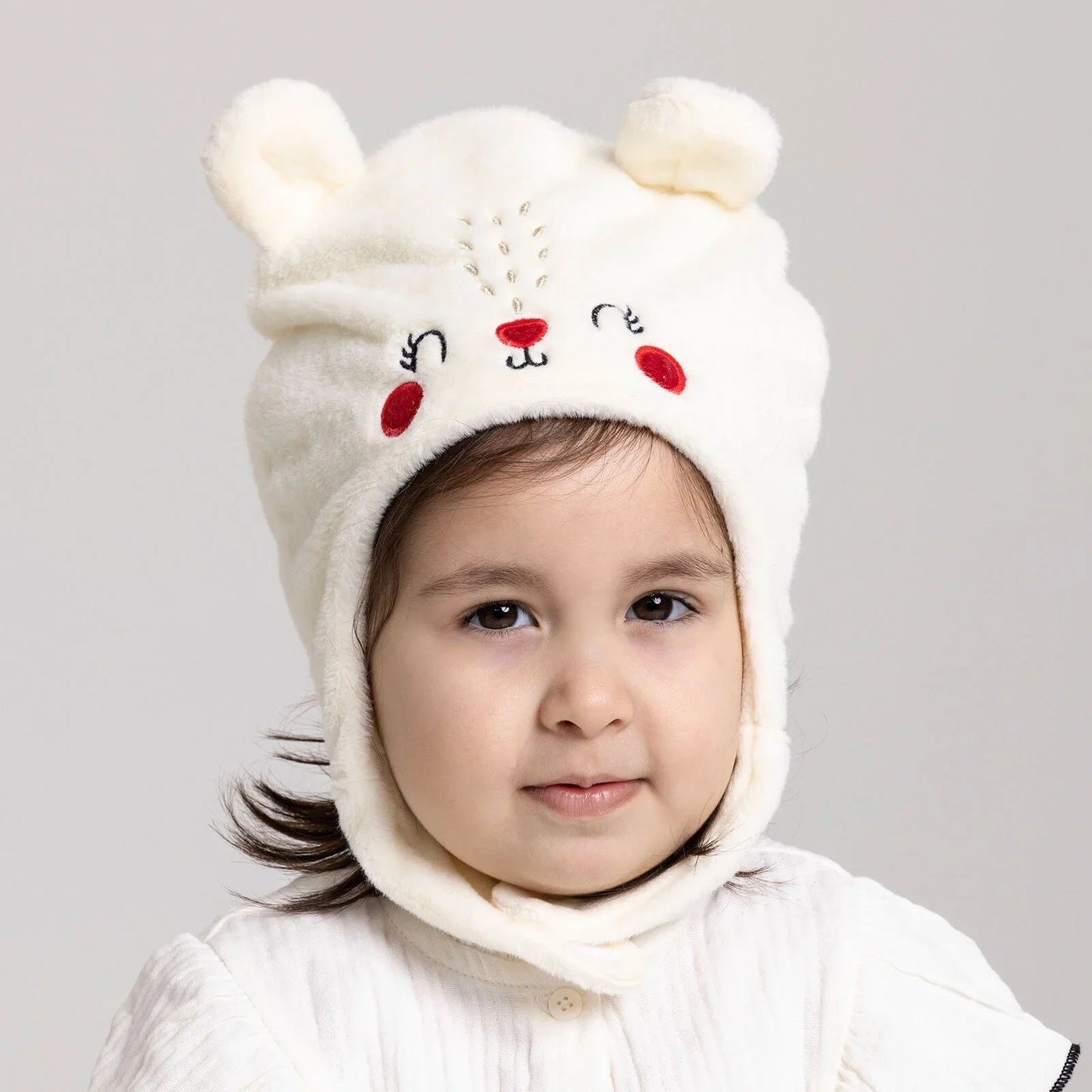 Luess Girl Beanie - Ecru - mezetto ebebek ebebek