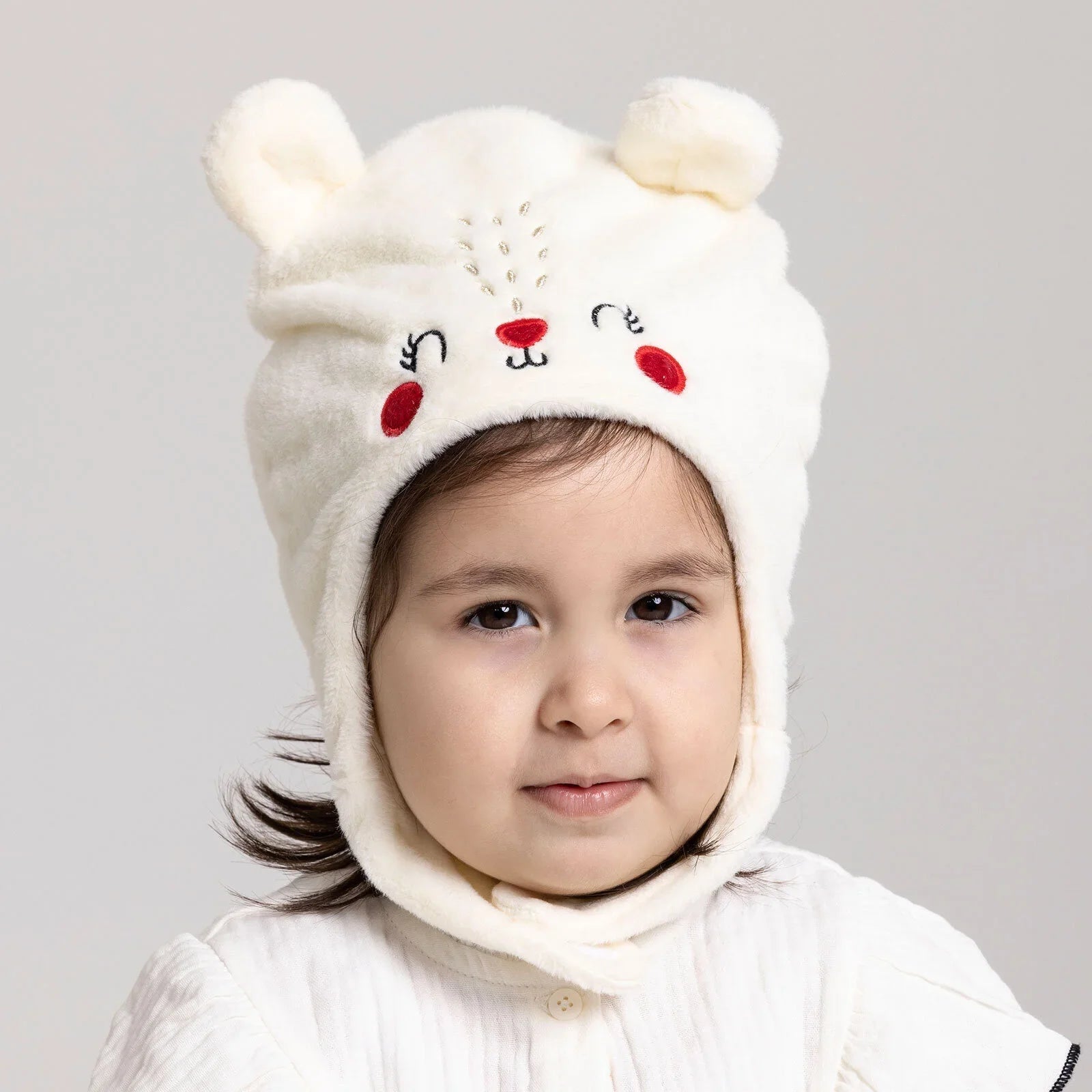 Luess Girl Beanie - Ecru - mezetto ebebek ebebek