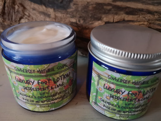 Luxury Foot Lotion Peppermint & Lime - mezetto Shopify Collective Somerset Natural Soaps