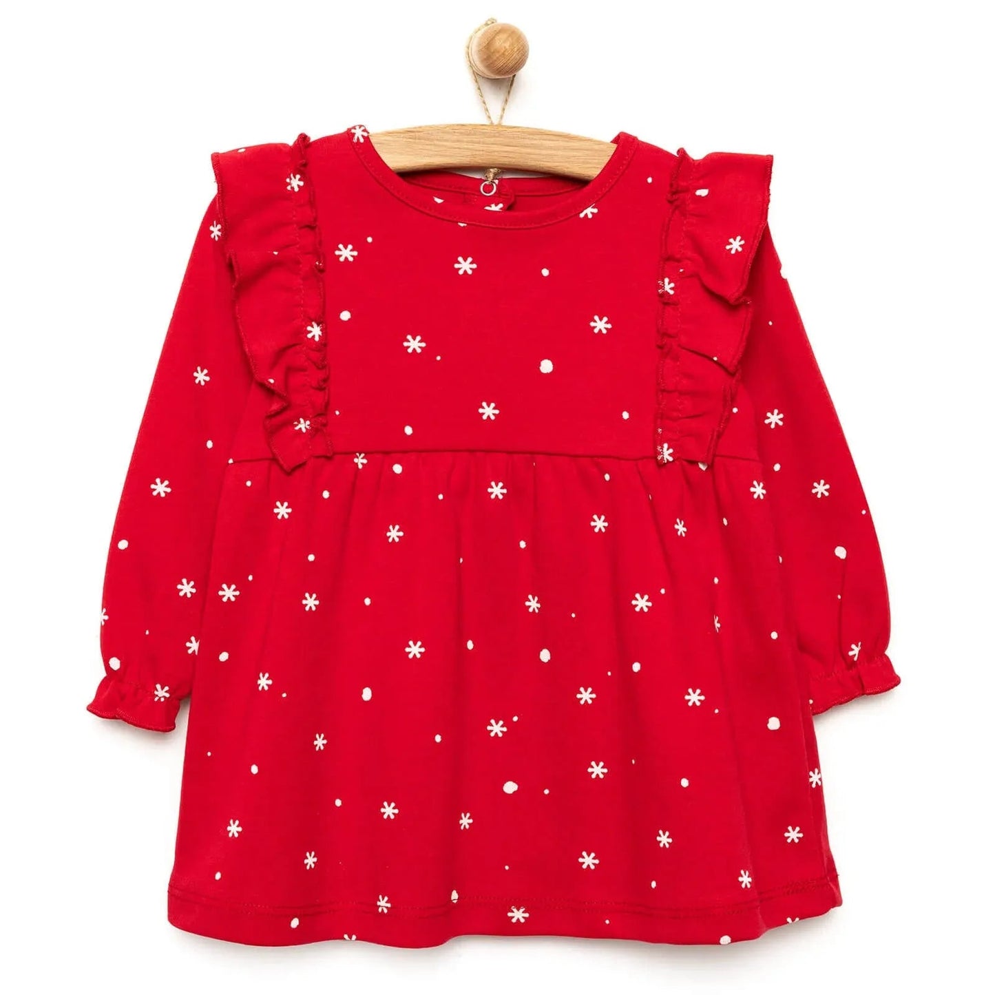 Ma Douce Baby Dress - Red - mezetto ebebek ebebek