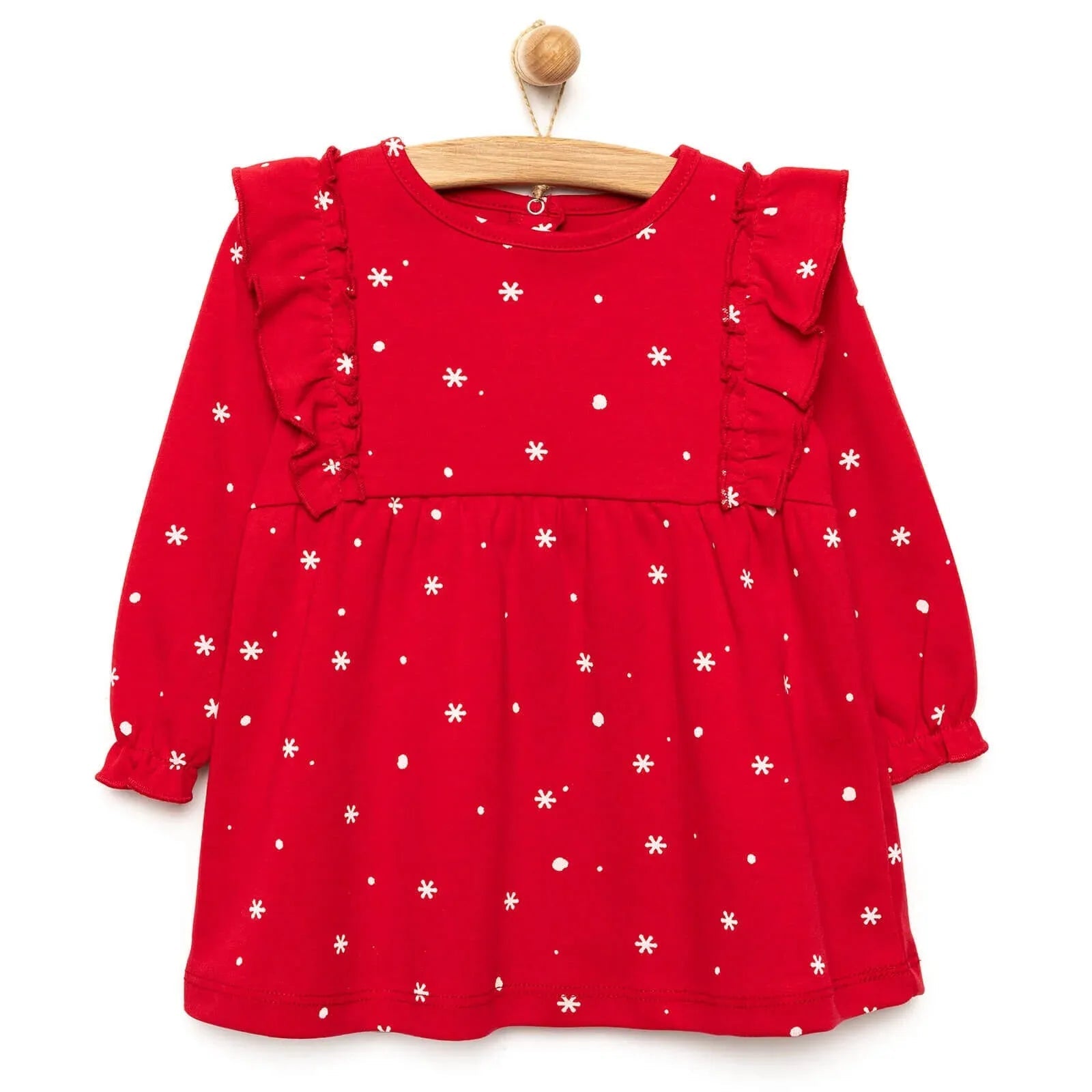Ma Douce Baby Dress - Red - mezetto ebebek ebebek