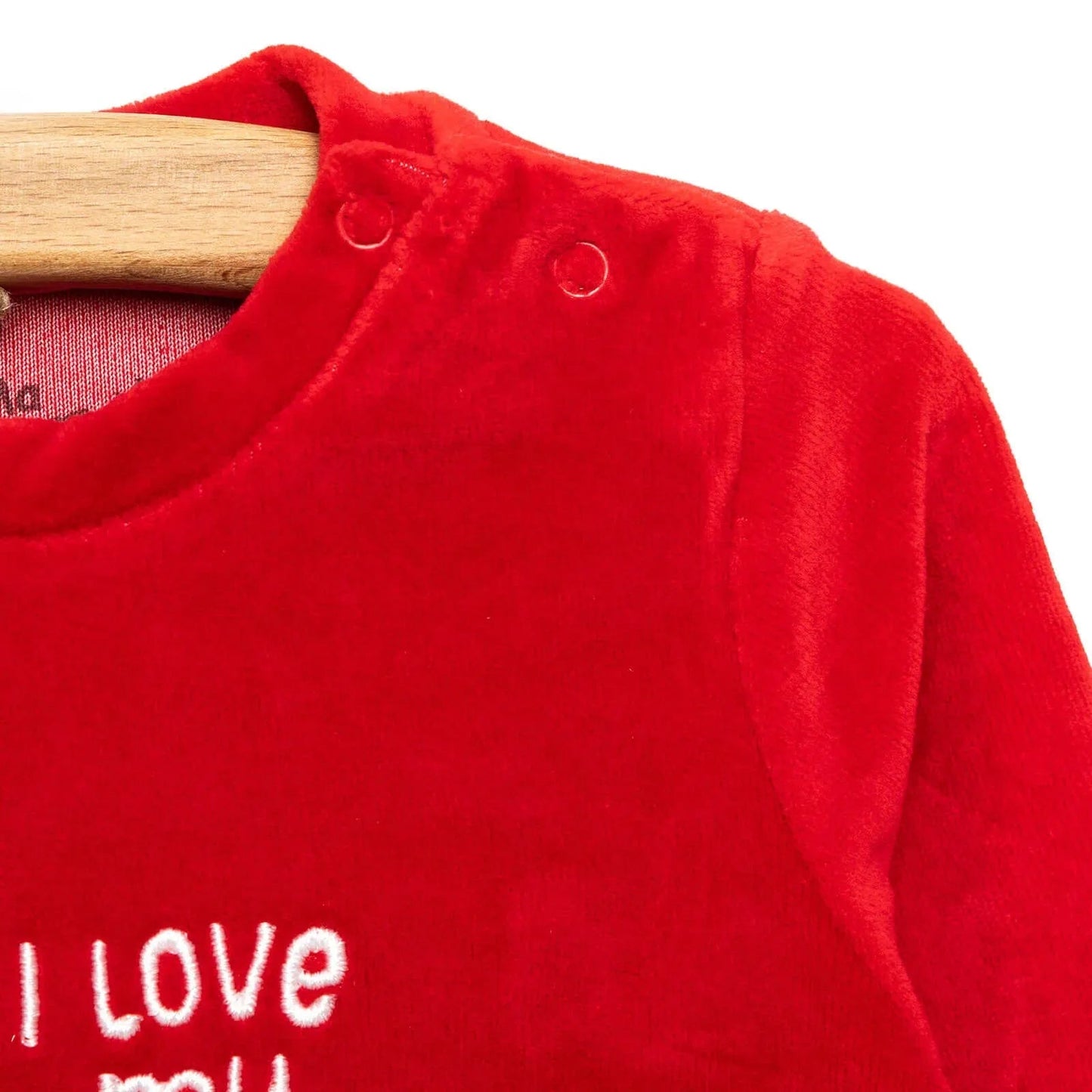 Ma Douce Newborn Velvet Footed Jumpsuit - Red - mezetto ebebek ebebek