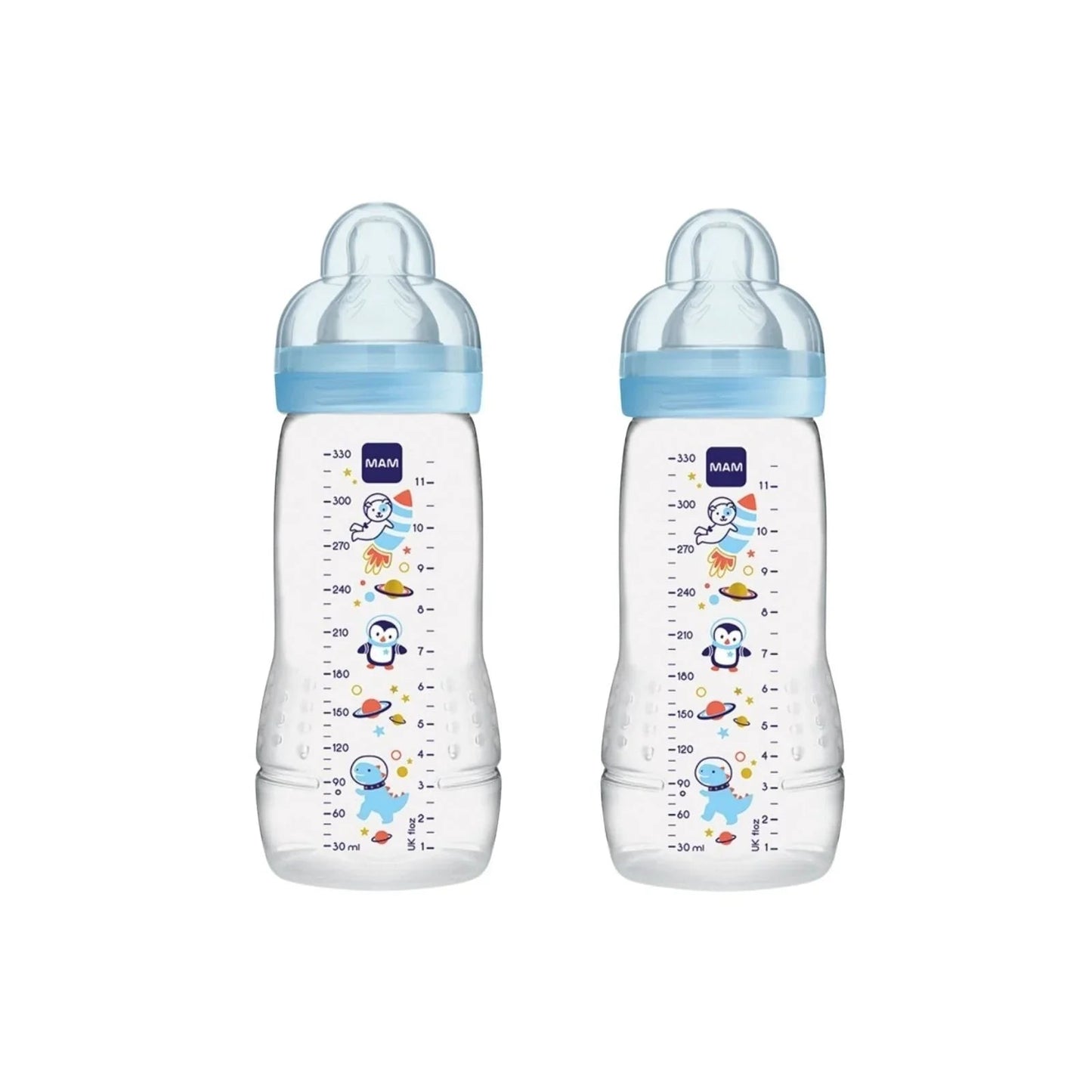 MAM Easy Active Bottle 330ml Pack of 2 - Blue - mezetto ebebek ebebek