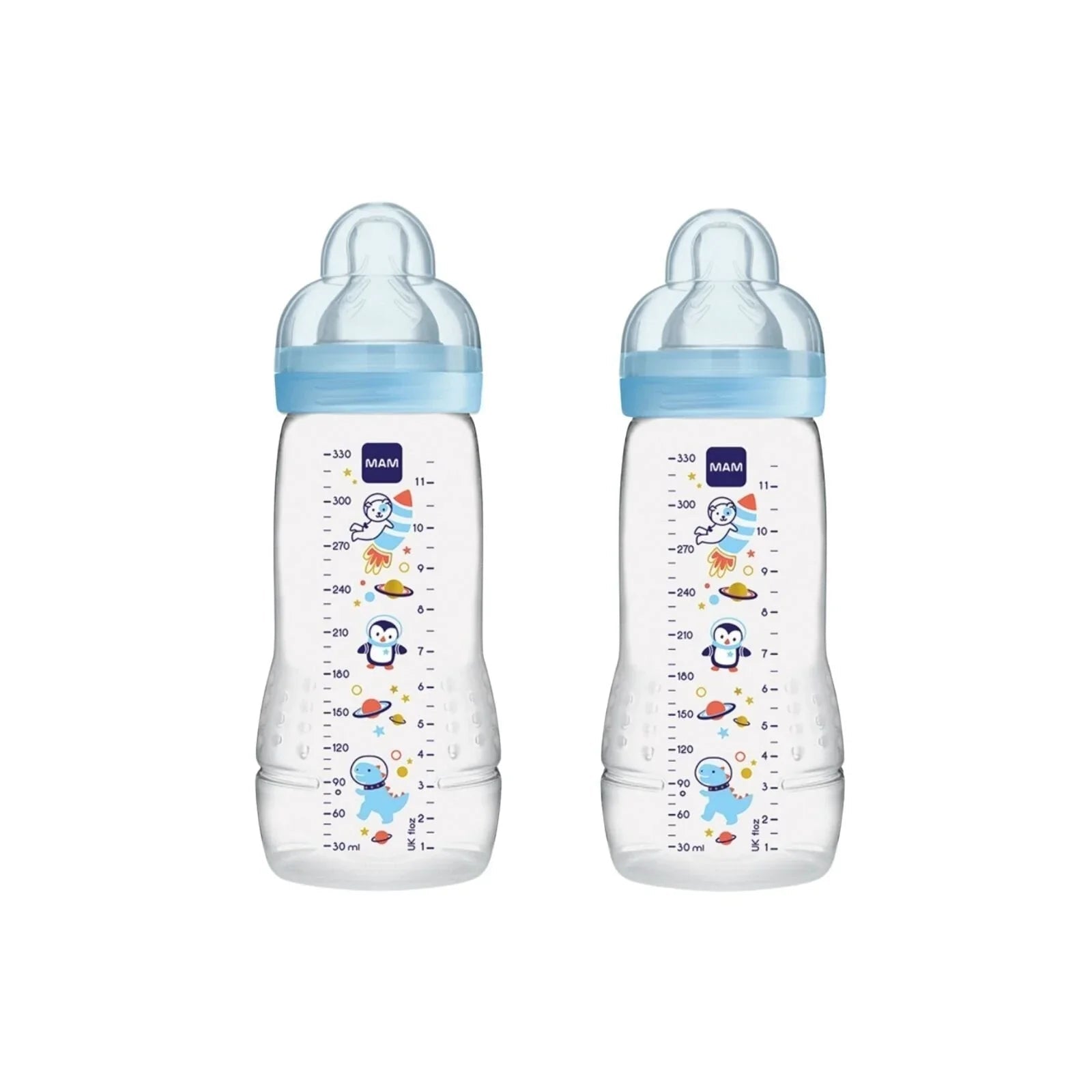 MAM Easy Active Bottle 330ml Pack of 2 - Blue - mezetto ebebek ebebek