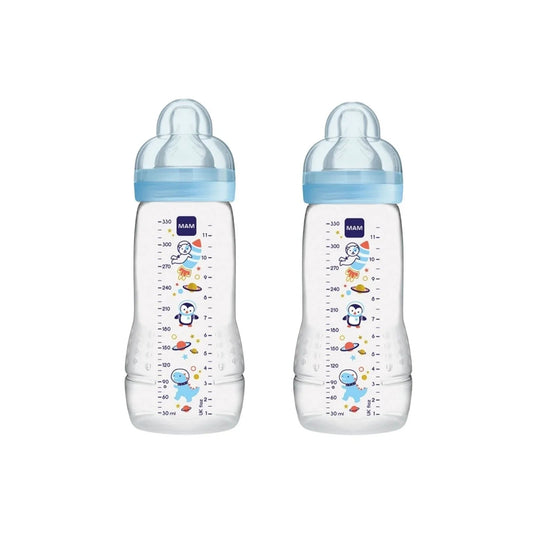 MAM Easy Active Bottle 330ml Pack of 2 - Blue - mezetto ebebek ebebek