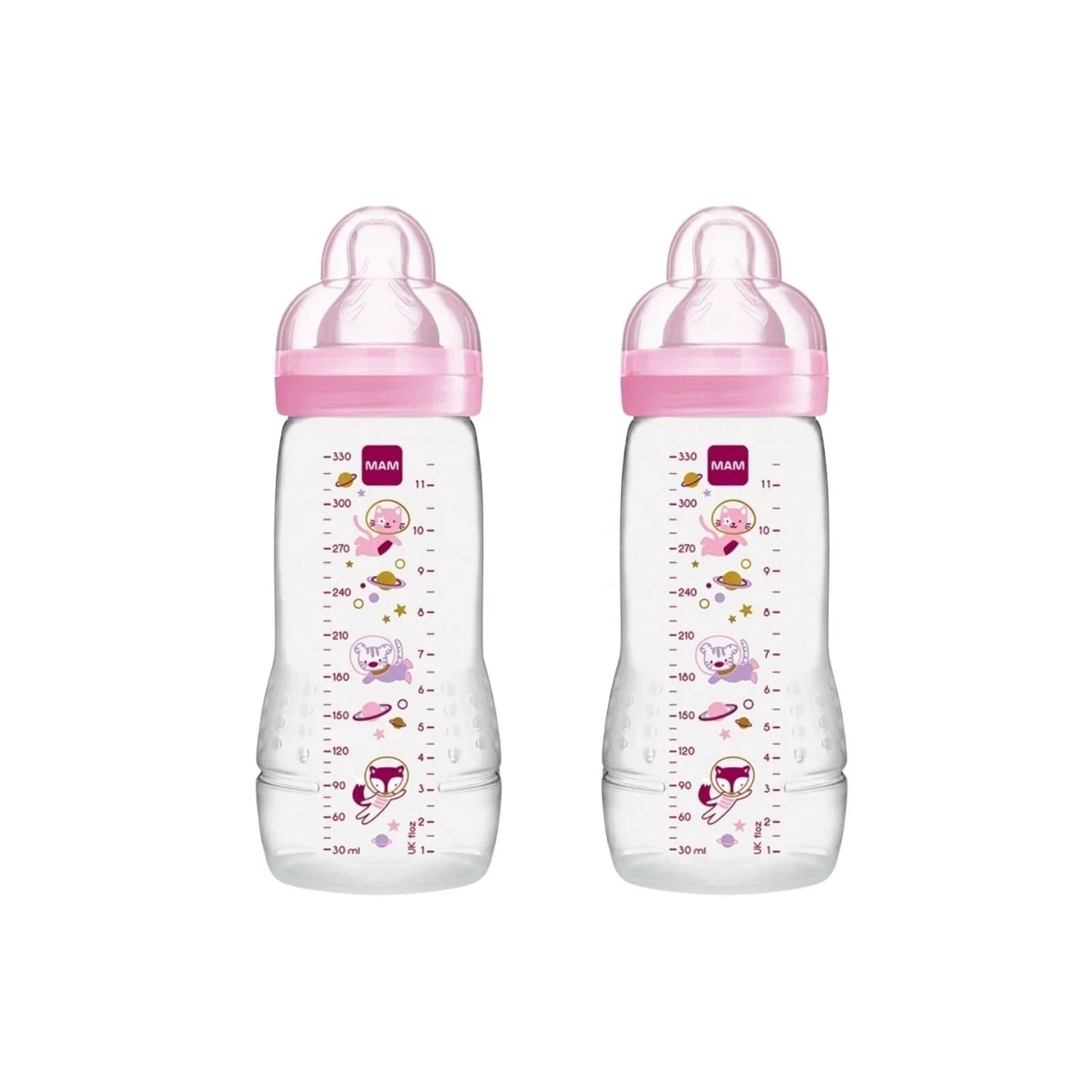 MAM Easy Active Bottle 330ml Pack of 2 - Pink - mezetto Baby - Bottles ebebek