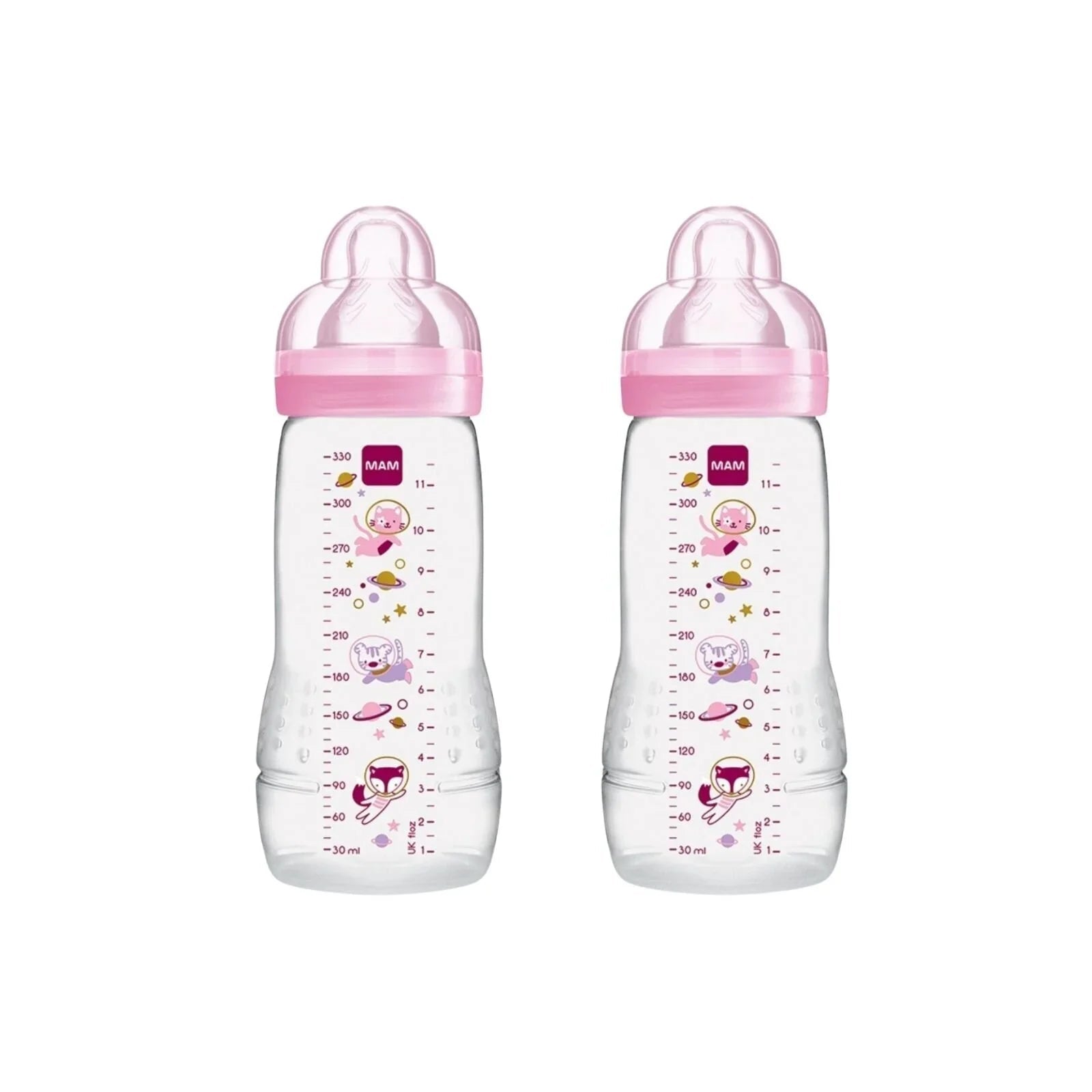 MAM Easy Active Bottle 330ml Pack of 2 - Pink - mezetto Baby - Bottles ebebek