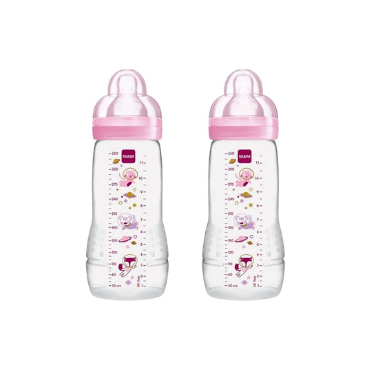 MAM Easy Active Bottle 330ml Pack of 2 - Pink - mezetto Baby - Bottles ebebek