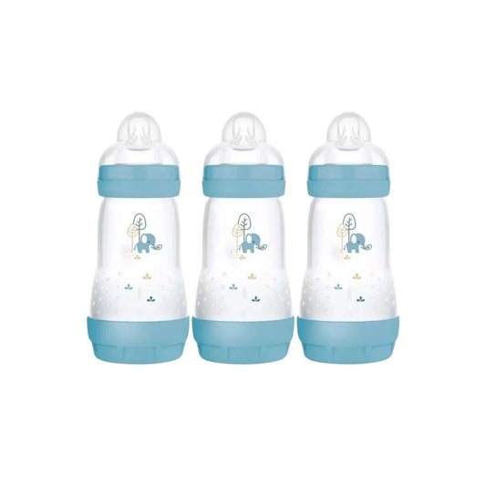 MAM Easy Start Anti - Colic Bottle 260ml Pack of 3 - Blue - mezetto ebebek ebebek