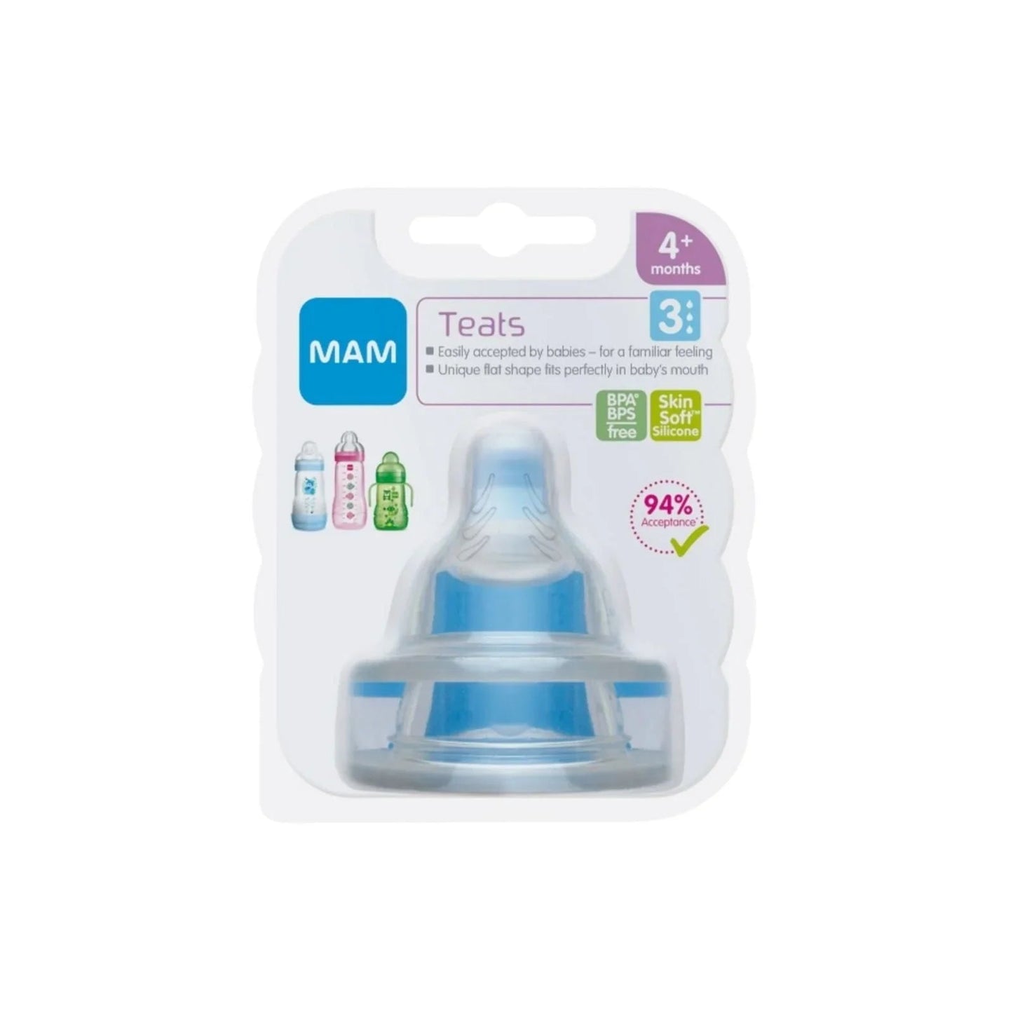 MAM SkinSoft Silicone Teat Fast Flow Pack of 2 - mezetto ebebek ebebek