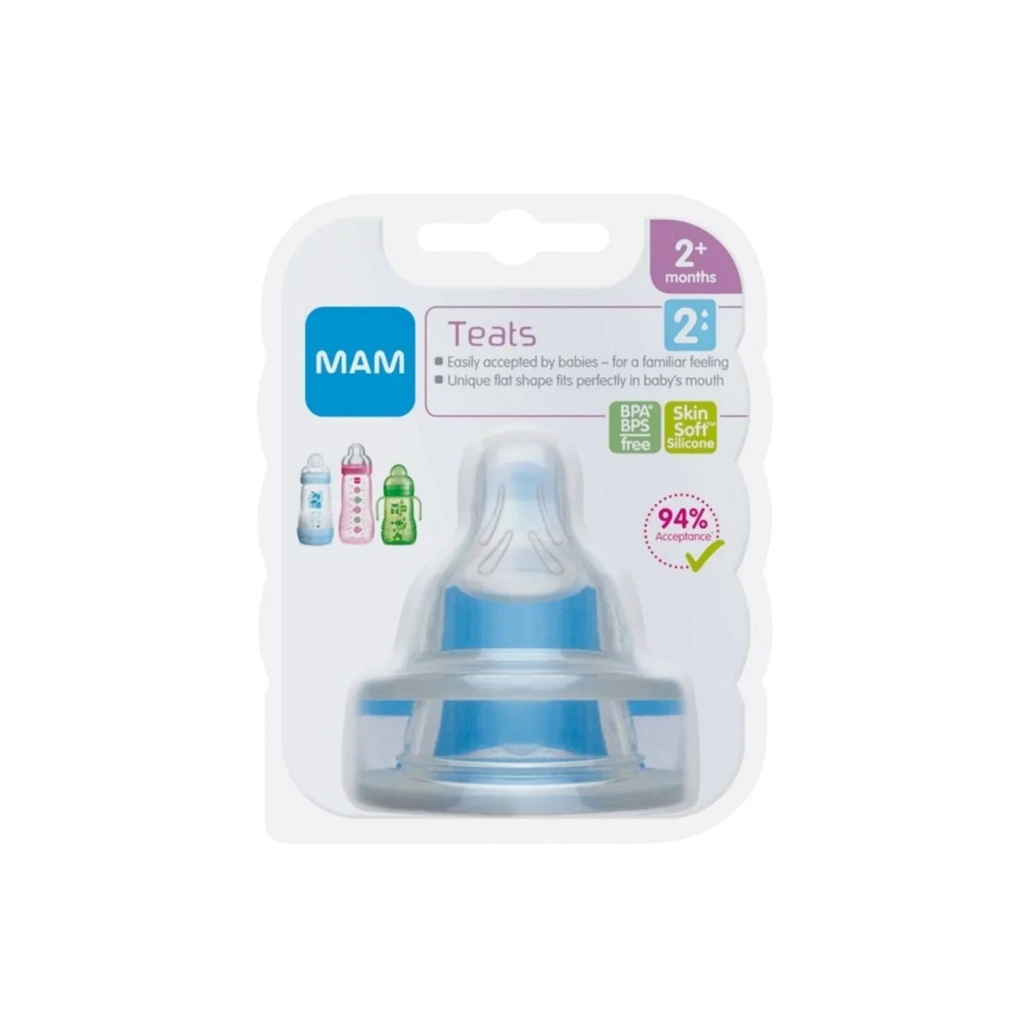 MAM SkinSoft Silicone Teat Medium Flow Pack of 2 - mezetto ebebek ebebek