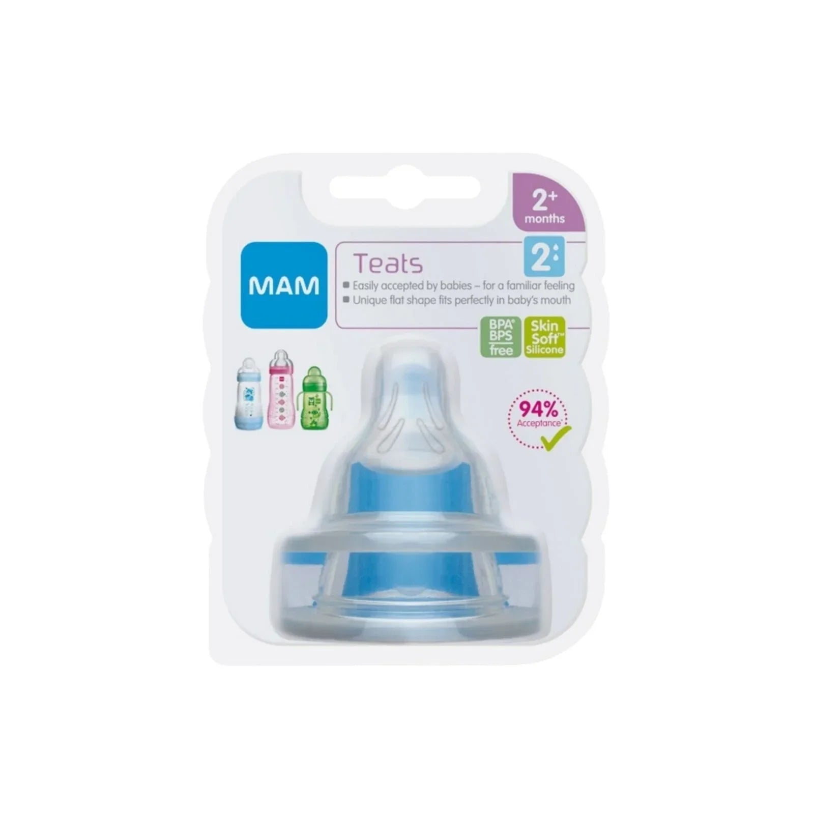 MAM SkinSoft Silicone Teat Medium Flow Pack of 2 - mezetto ebebek ebebek